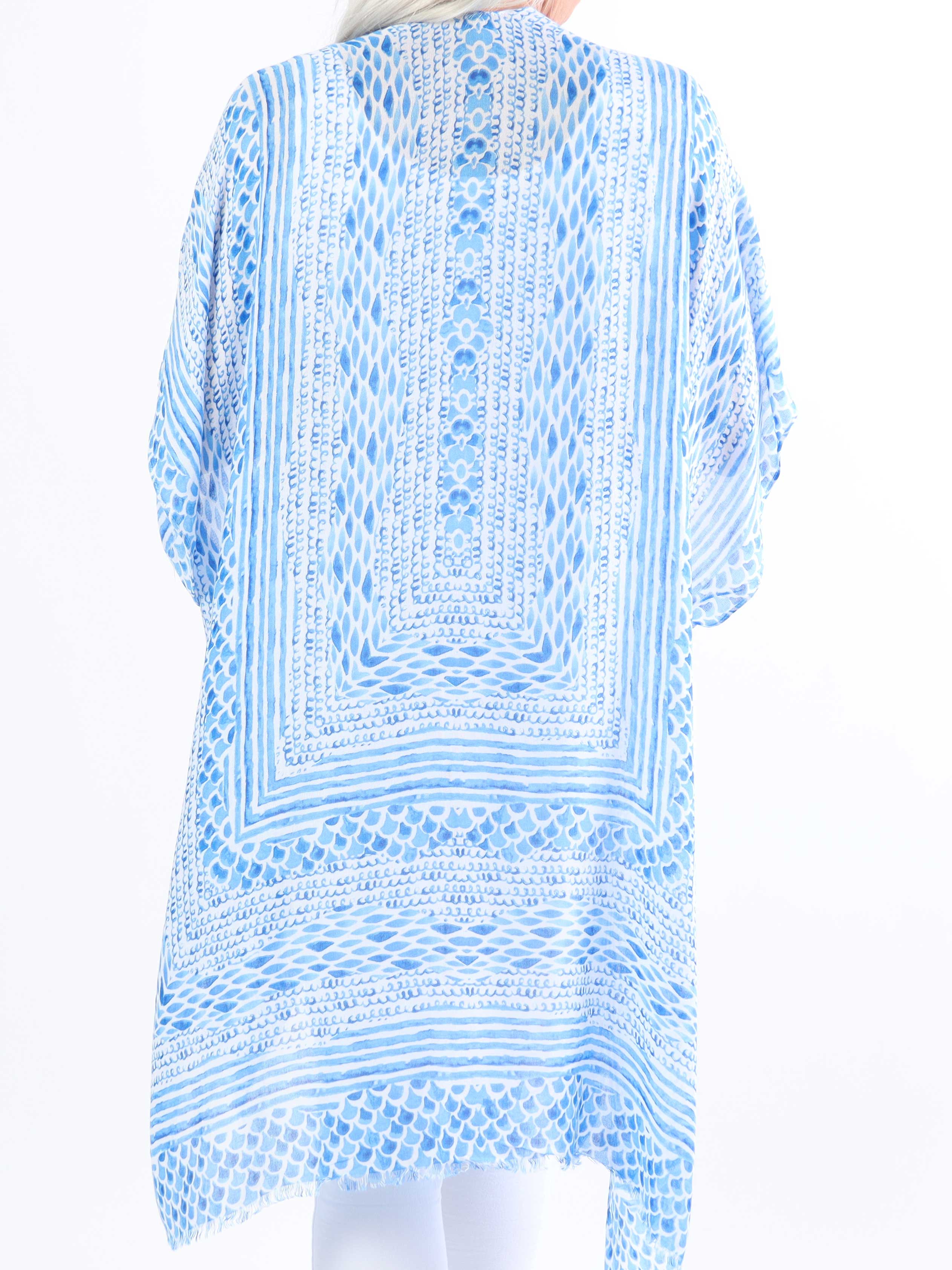 Alexandrine snake - Lätt och luftig plus size kimono i bomull