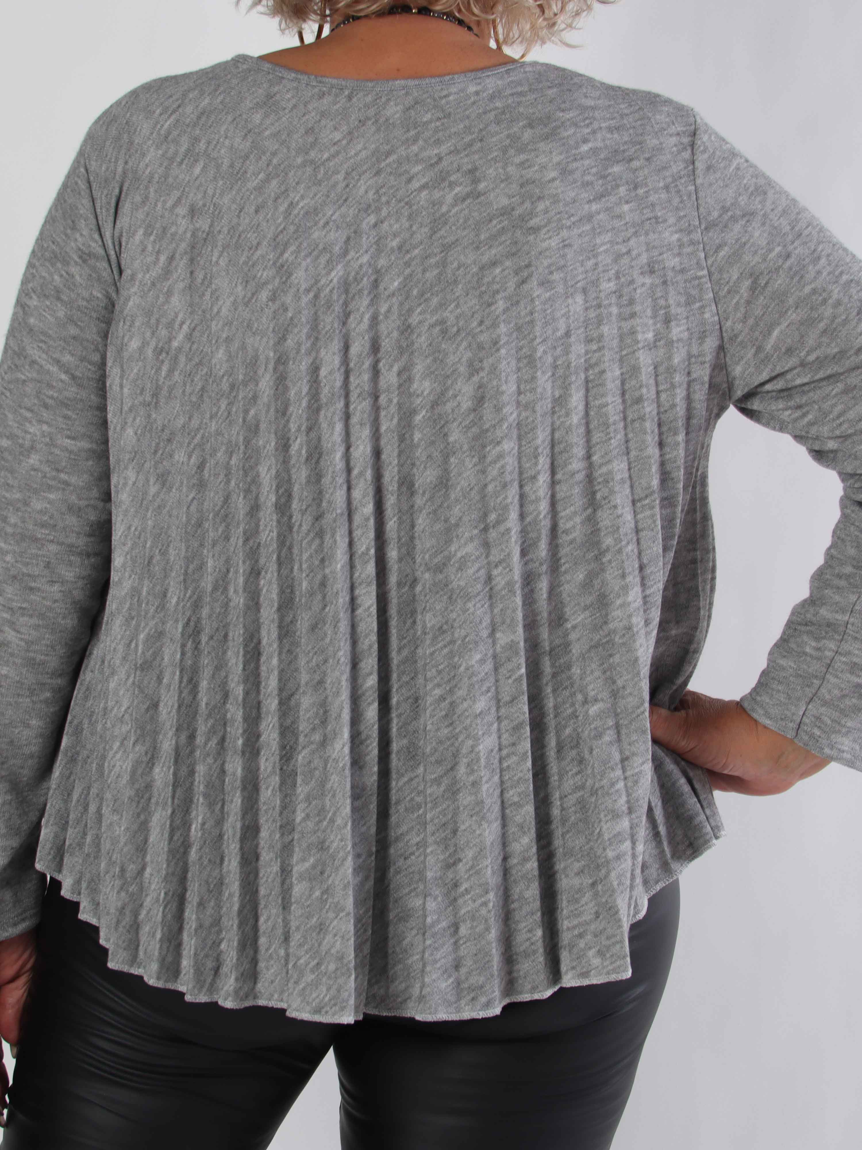 Anita Shirt - Mjuk plisserad plus size tröja i viskos och ull