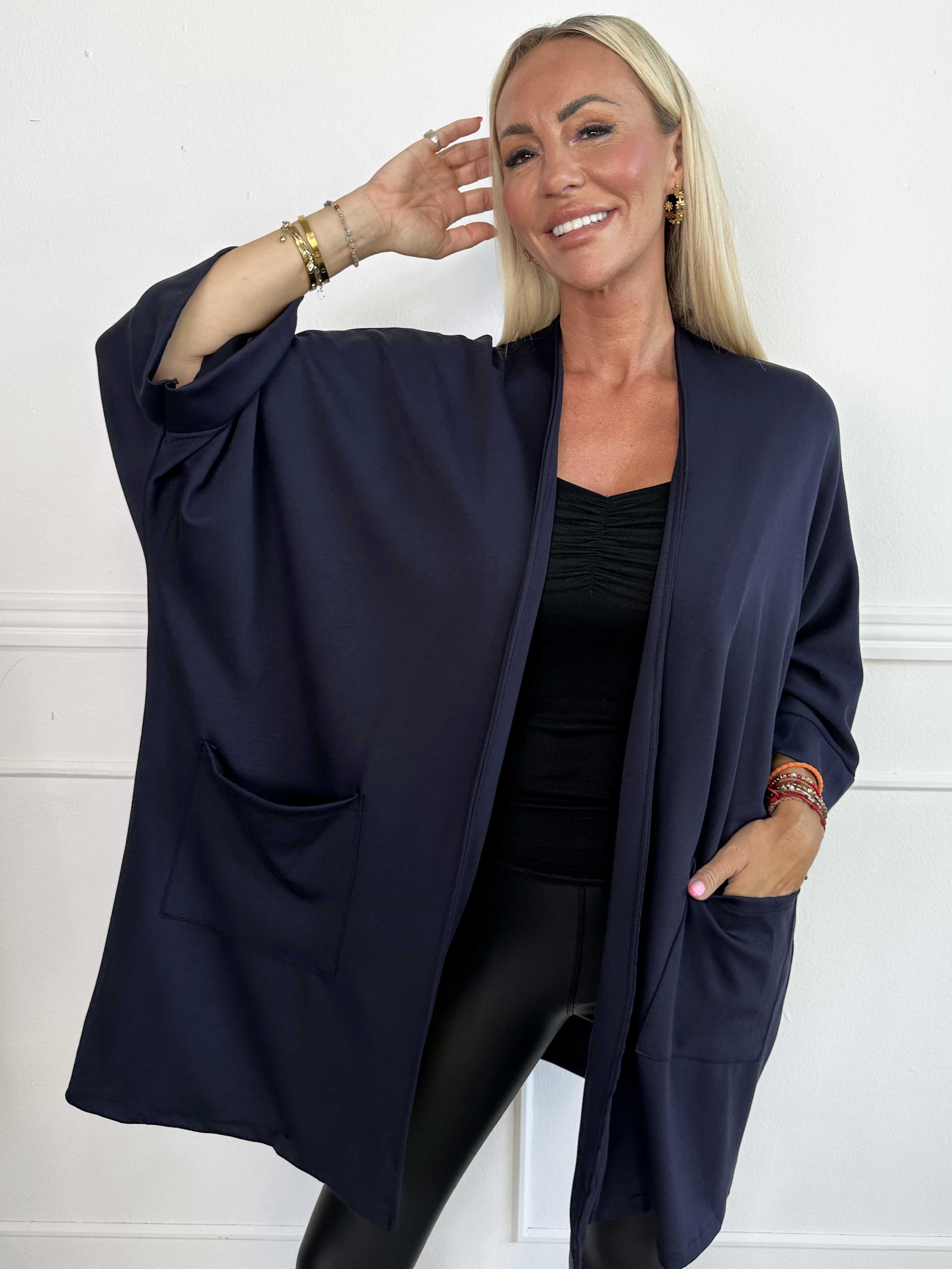 Annah Cardigan - Mjuk oversized kofta med fickor