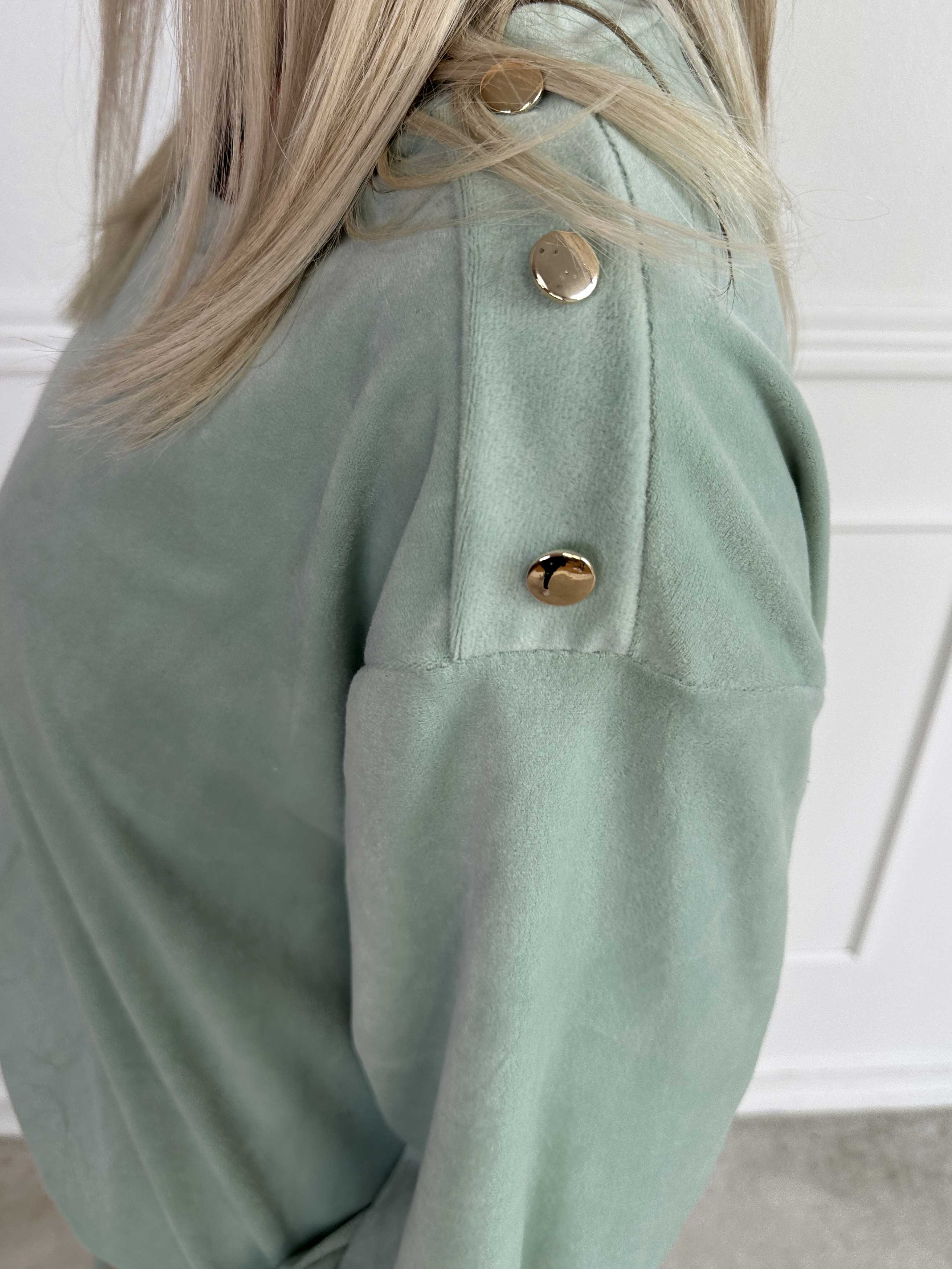 Arina - Mjukisset i velour med guldknappar