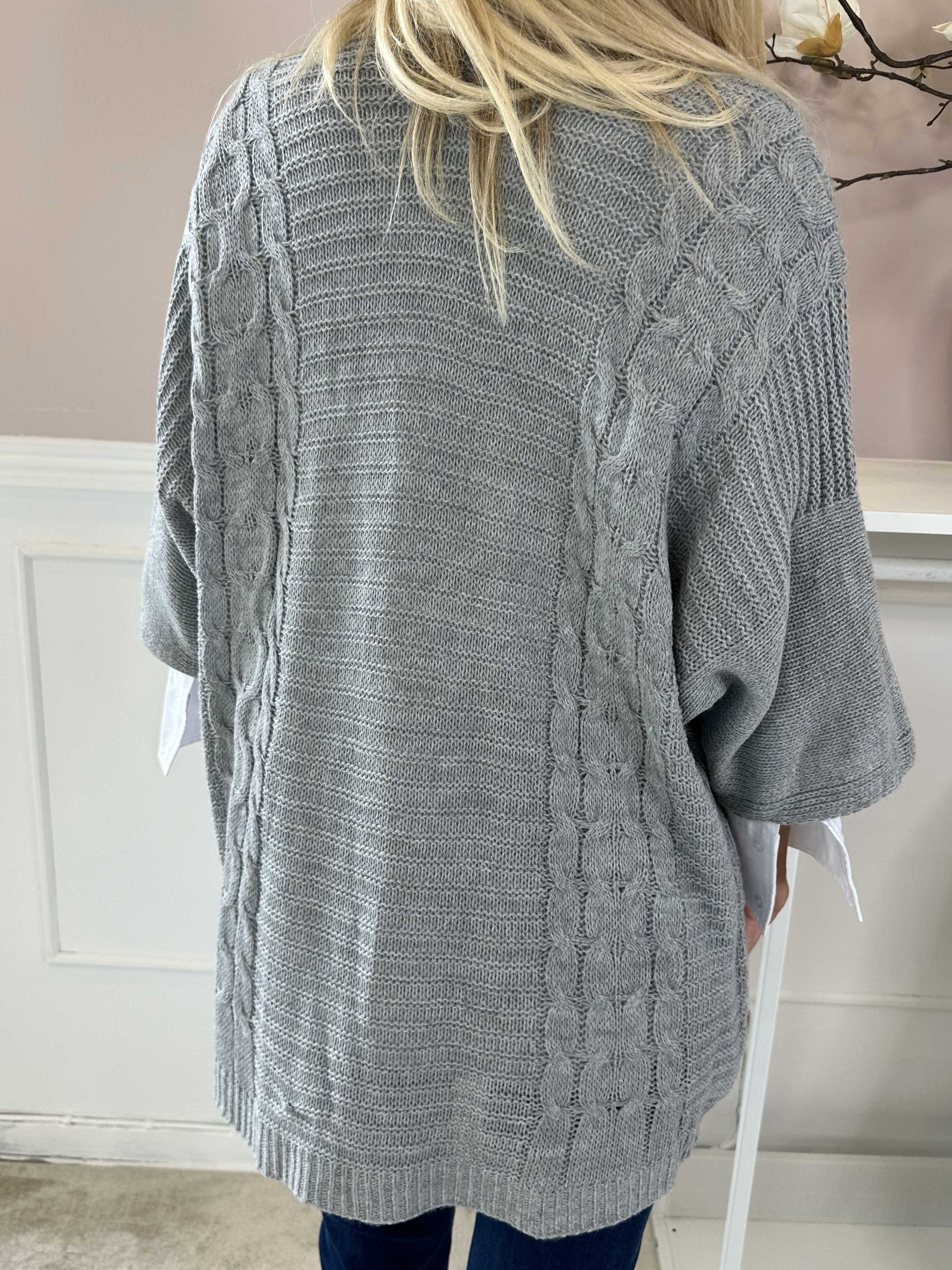 Avalon - Stickad cardigan med korta ärmar