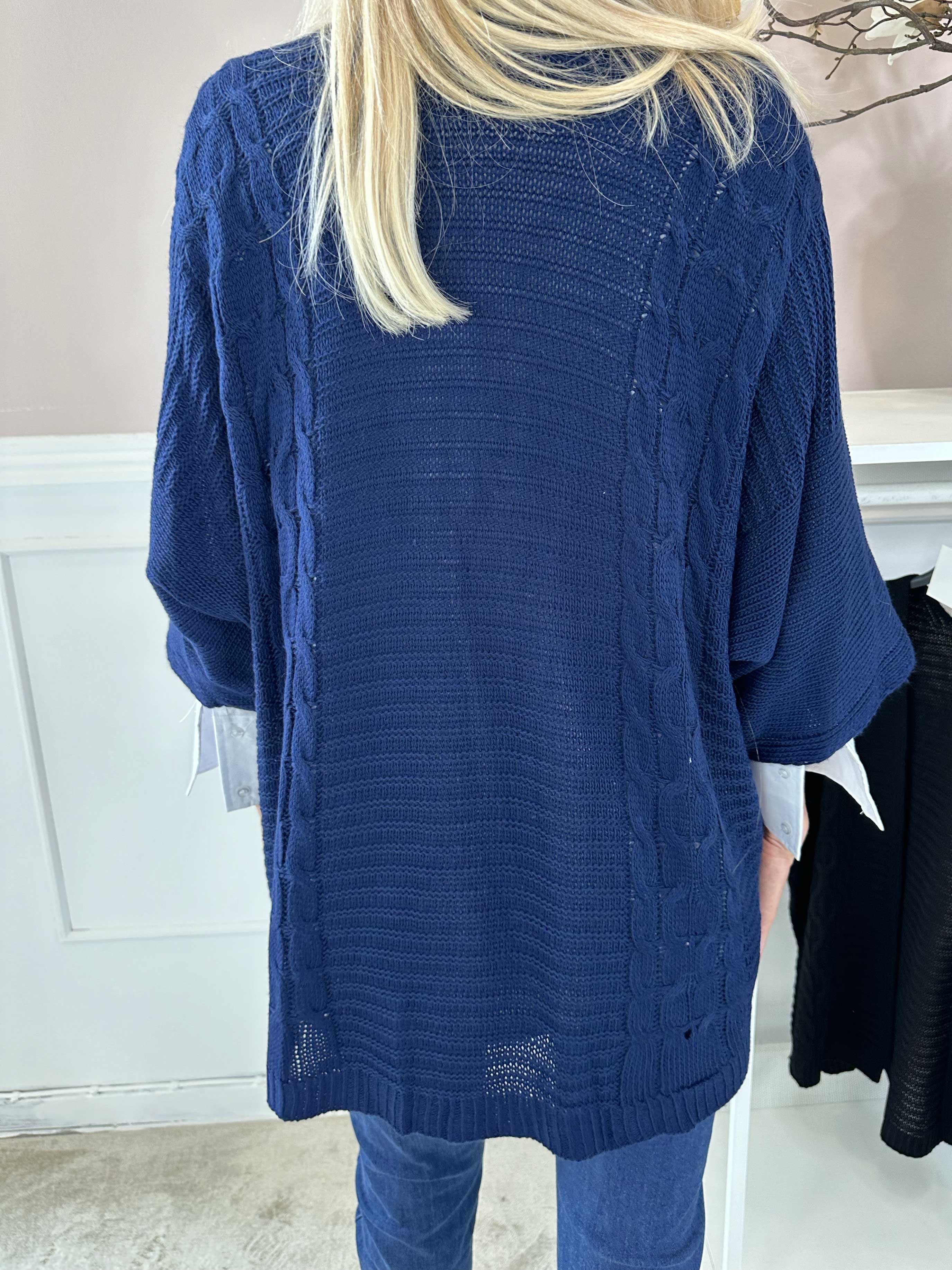 Avalon - Stickad cardigan med korta ärmar