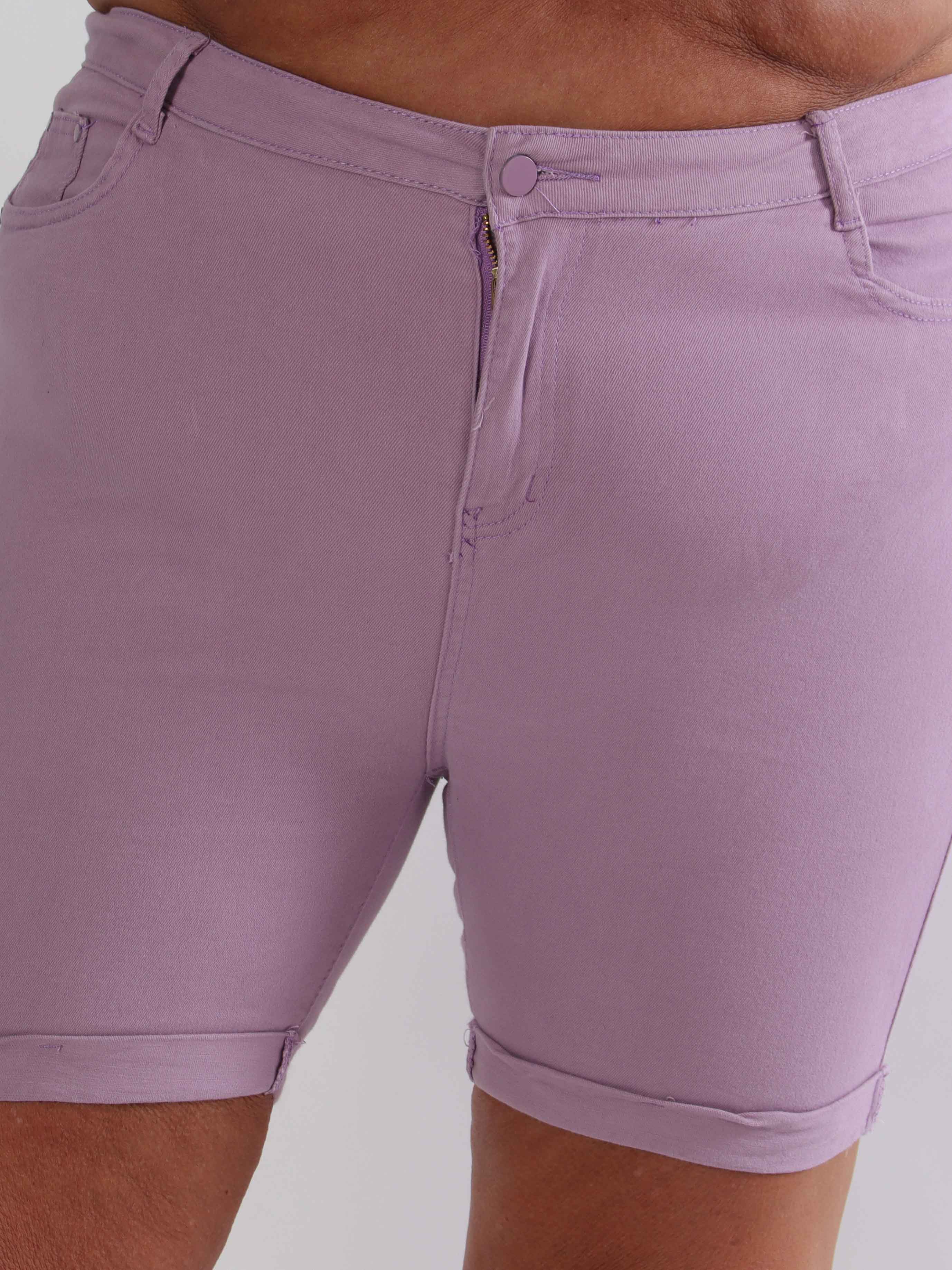 Bothilla - Højtaljede denimshorts i stretchy kvalitet
