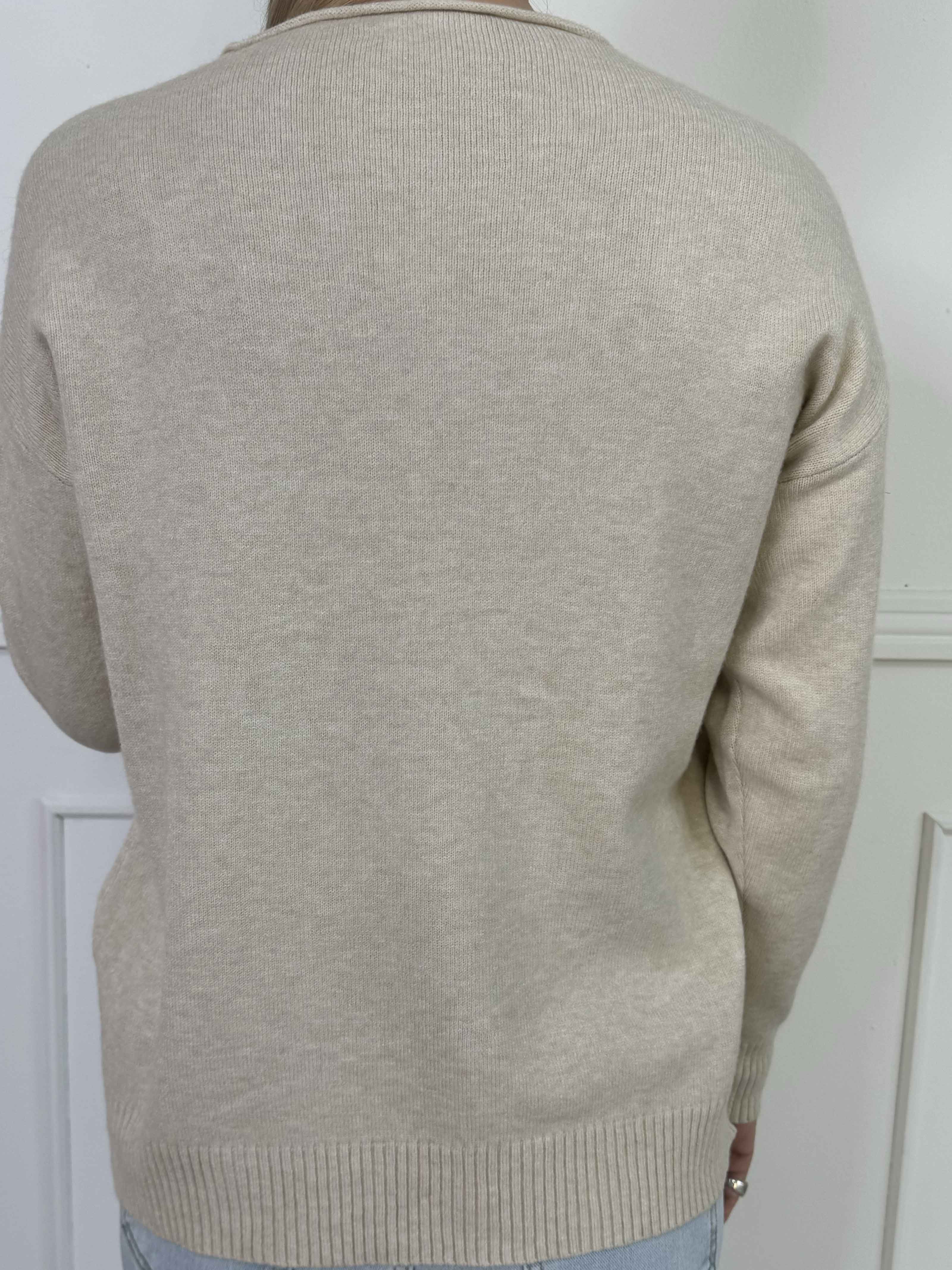 Cajsa - Mega blød strikbluse med fine similisten
