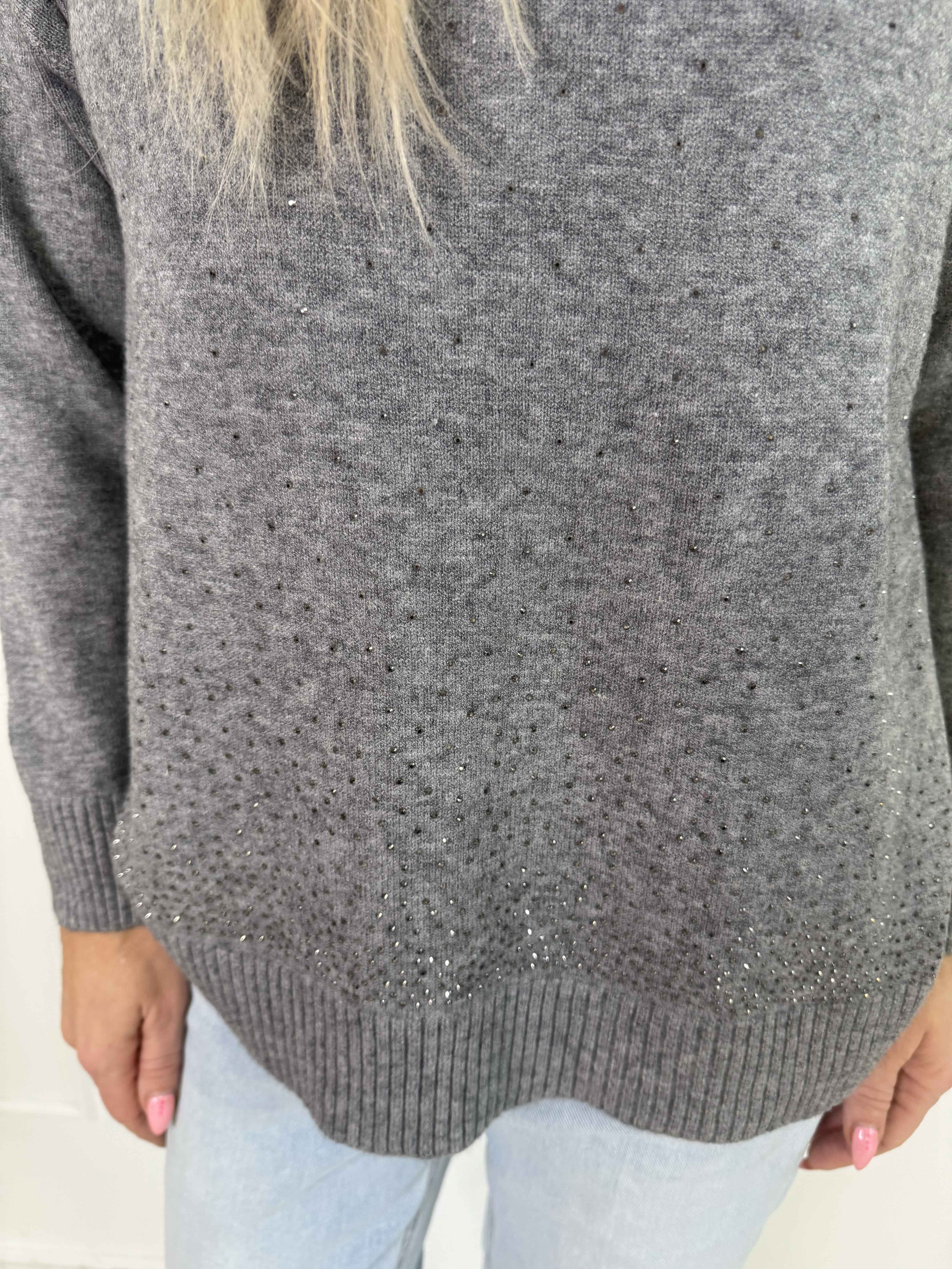Cajsa - Mega blød strikbluse med fine similisten