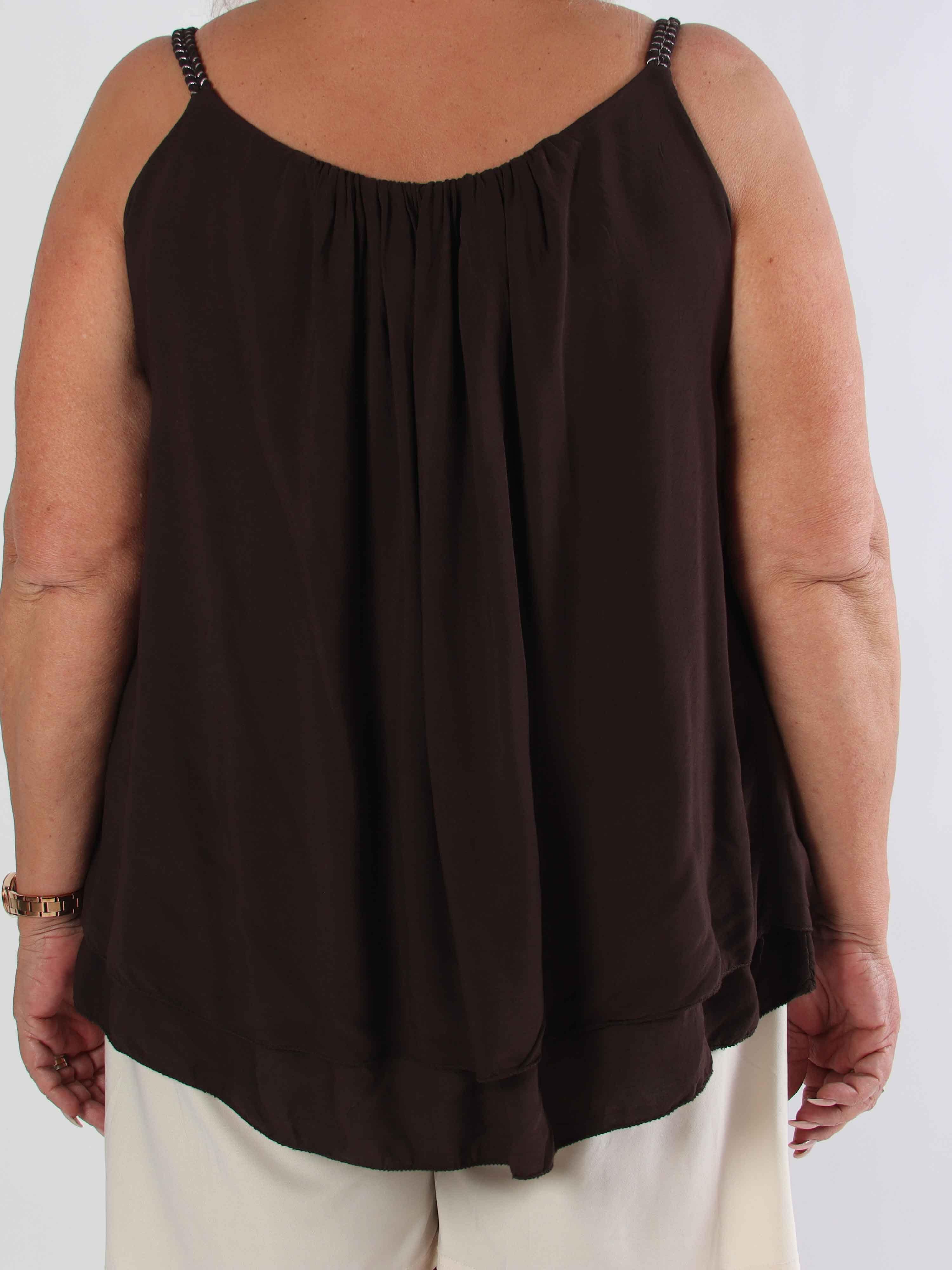 Chalkis Top - Plus size topp i mjuk viskos med flätade axelband