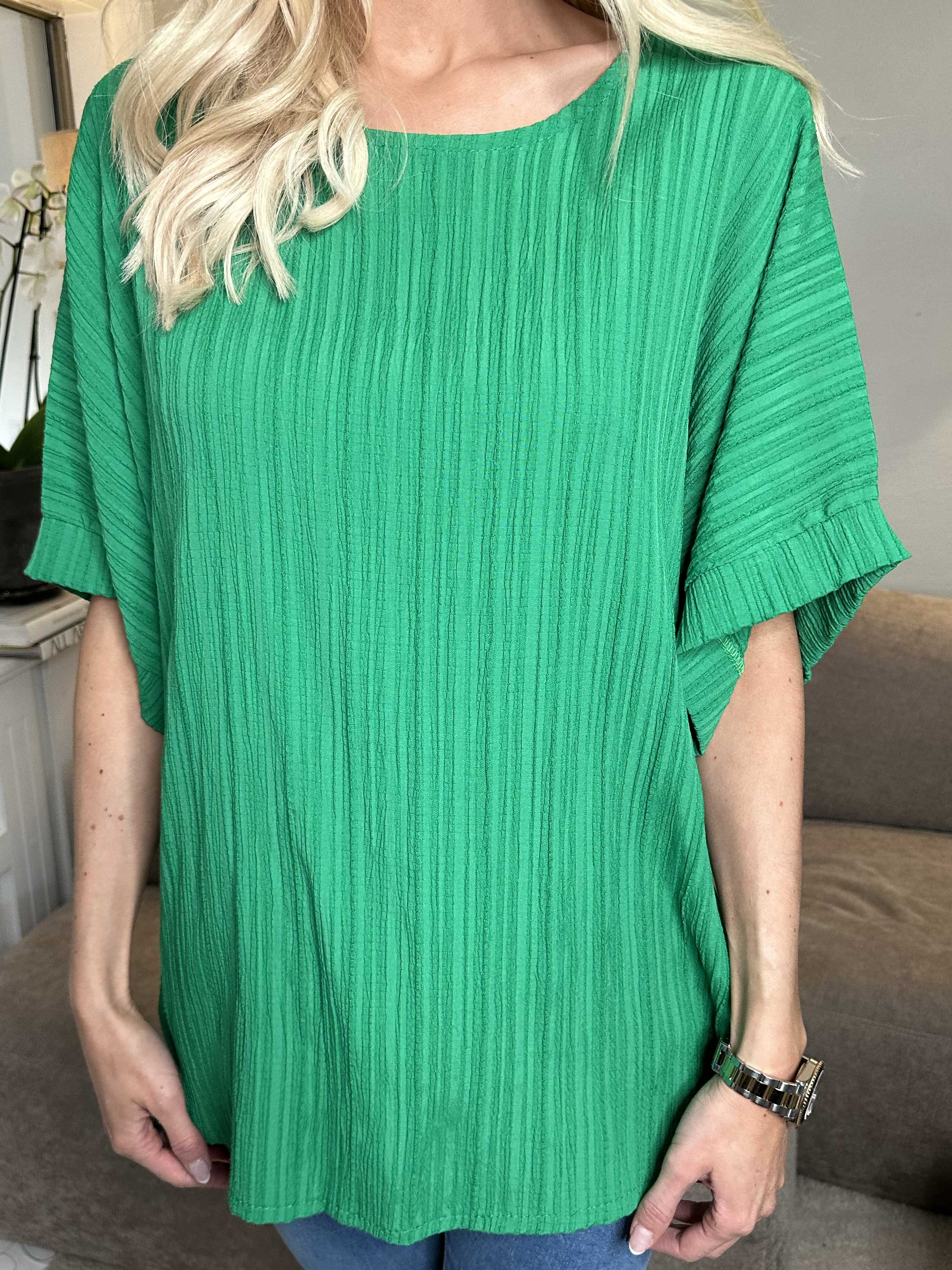 Cindy - Enfärgad blus i crepe-look