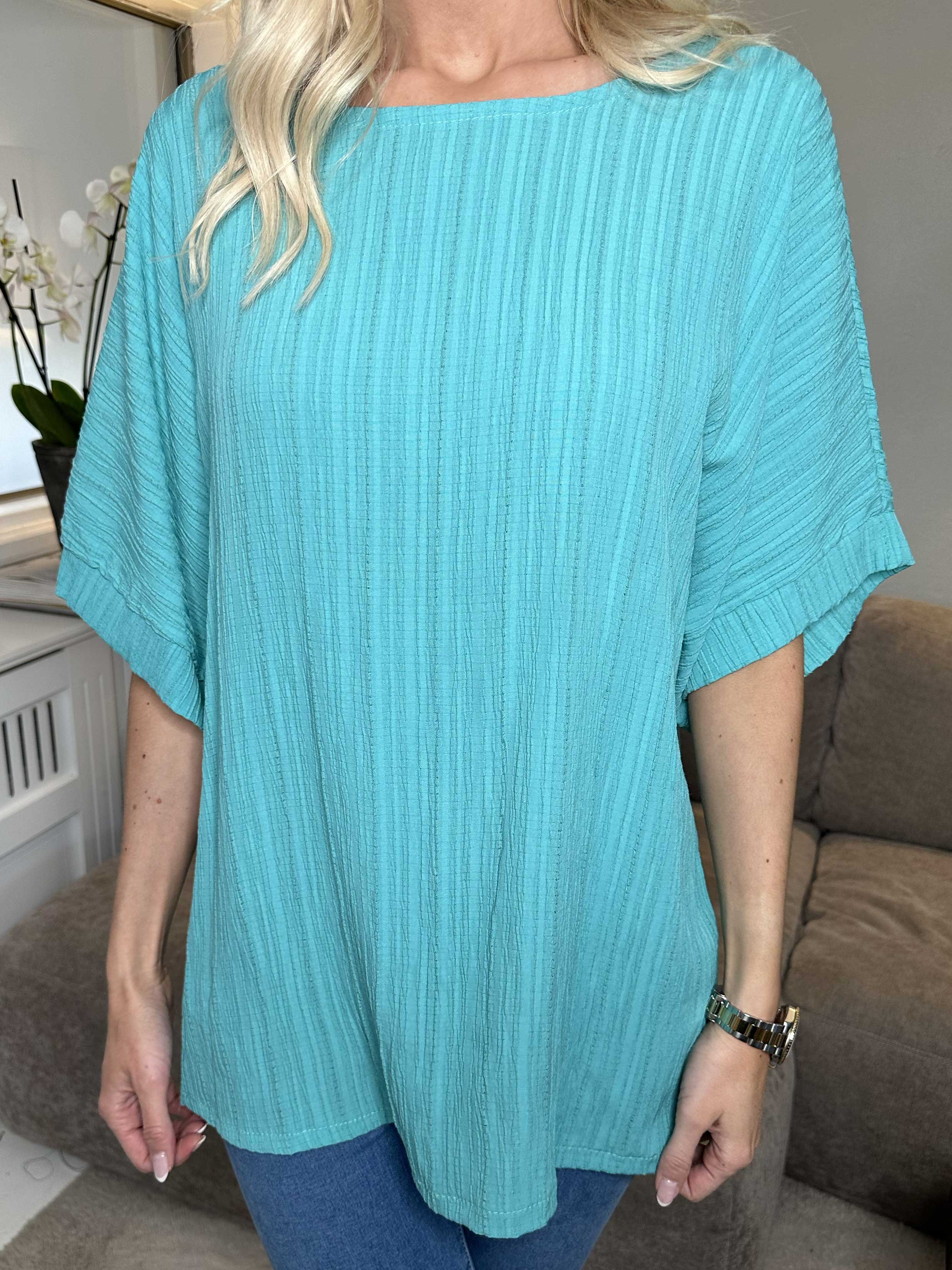 Cindy - Enfärgad blus i crepe-look