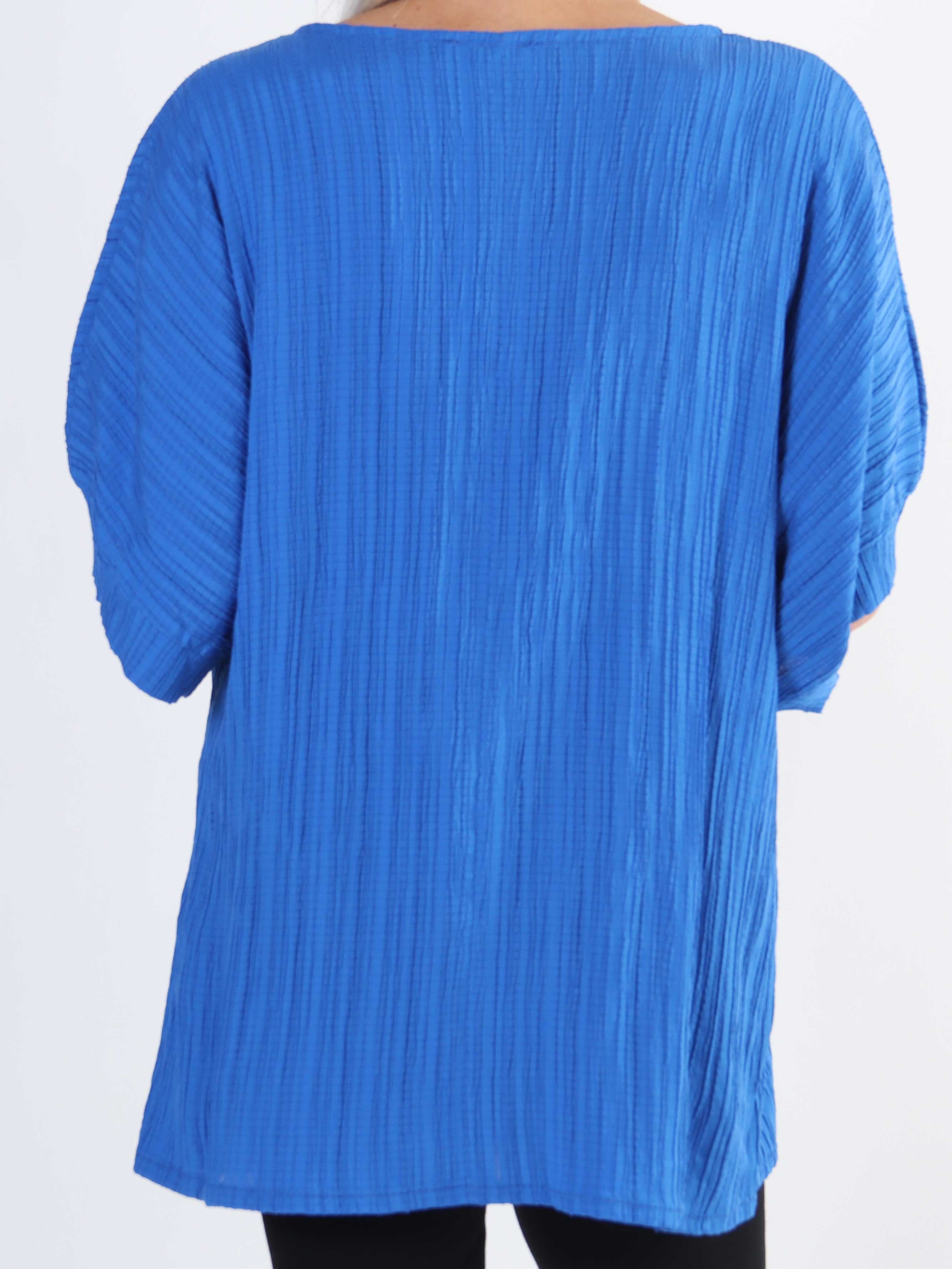 Cindy - enfärgad plus size-blus i crepe-look