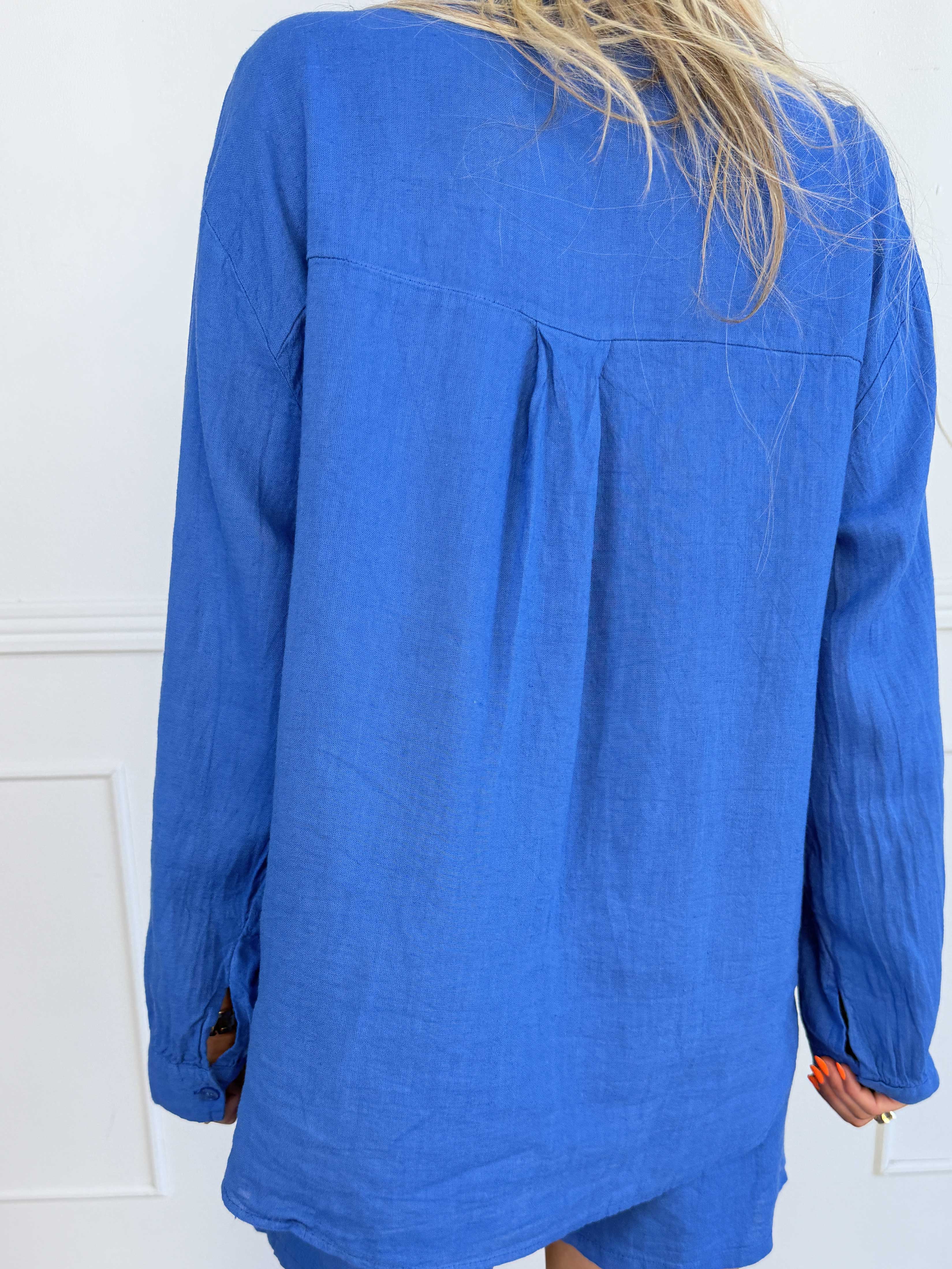 Clara Shirt - Enfärgad skjorta i viskos och linne