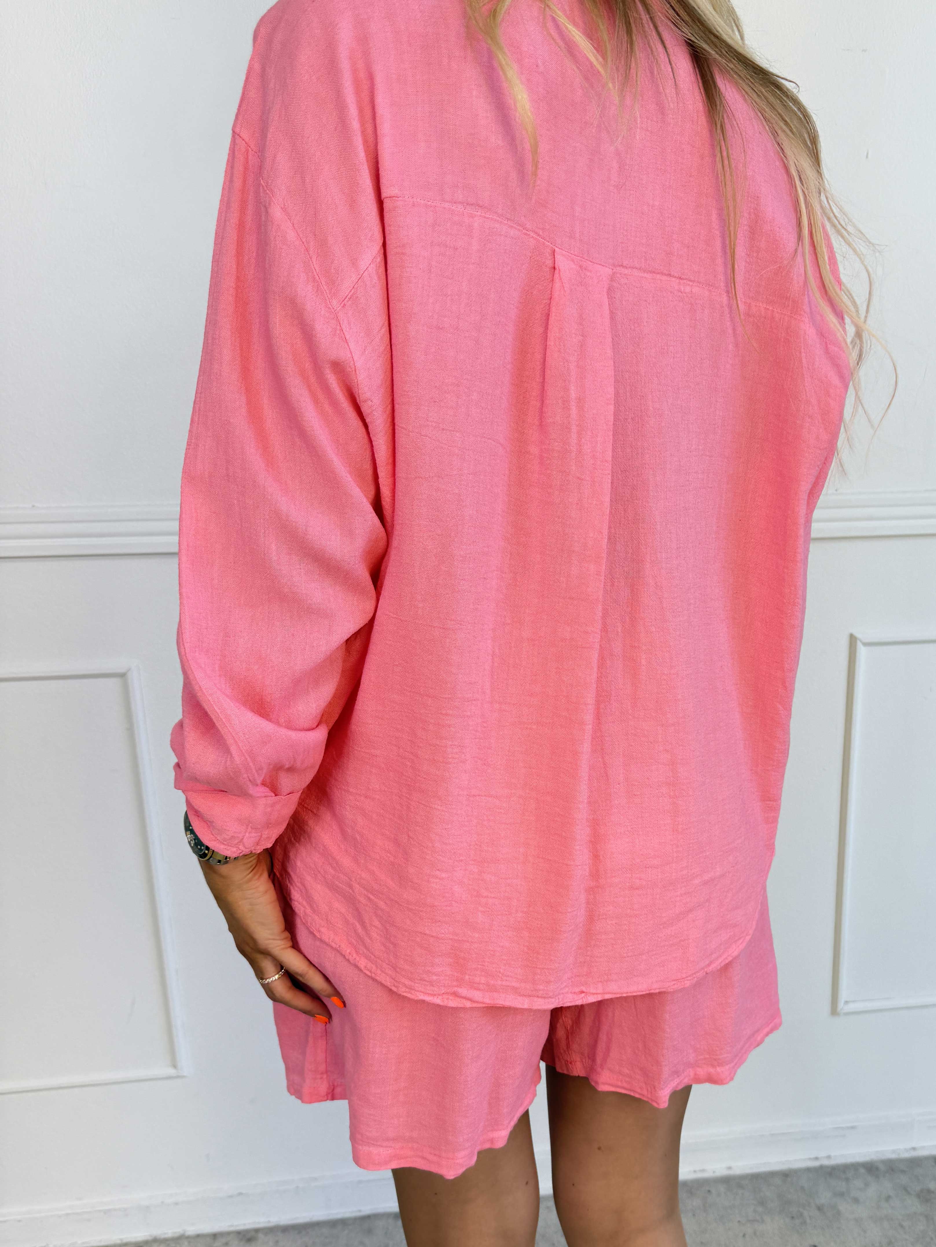 Clara Shirt - Enfärgad skjorta i viskos och linne