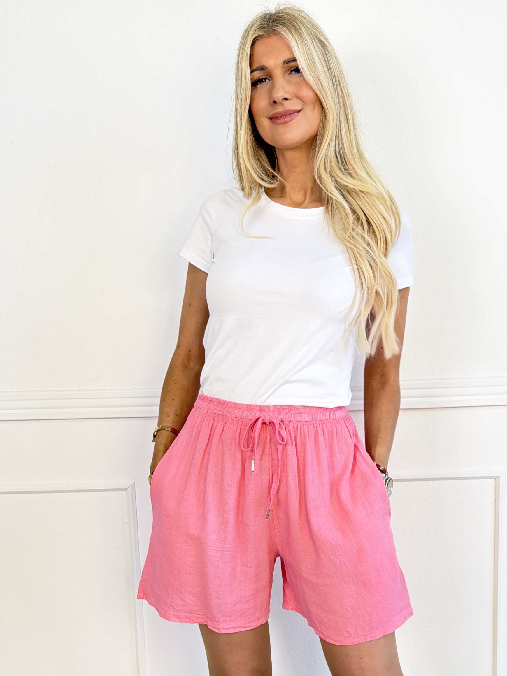 Clara Shorts - Lätta shorts i viskos och linne