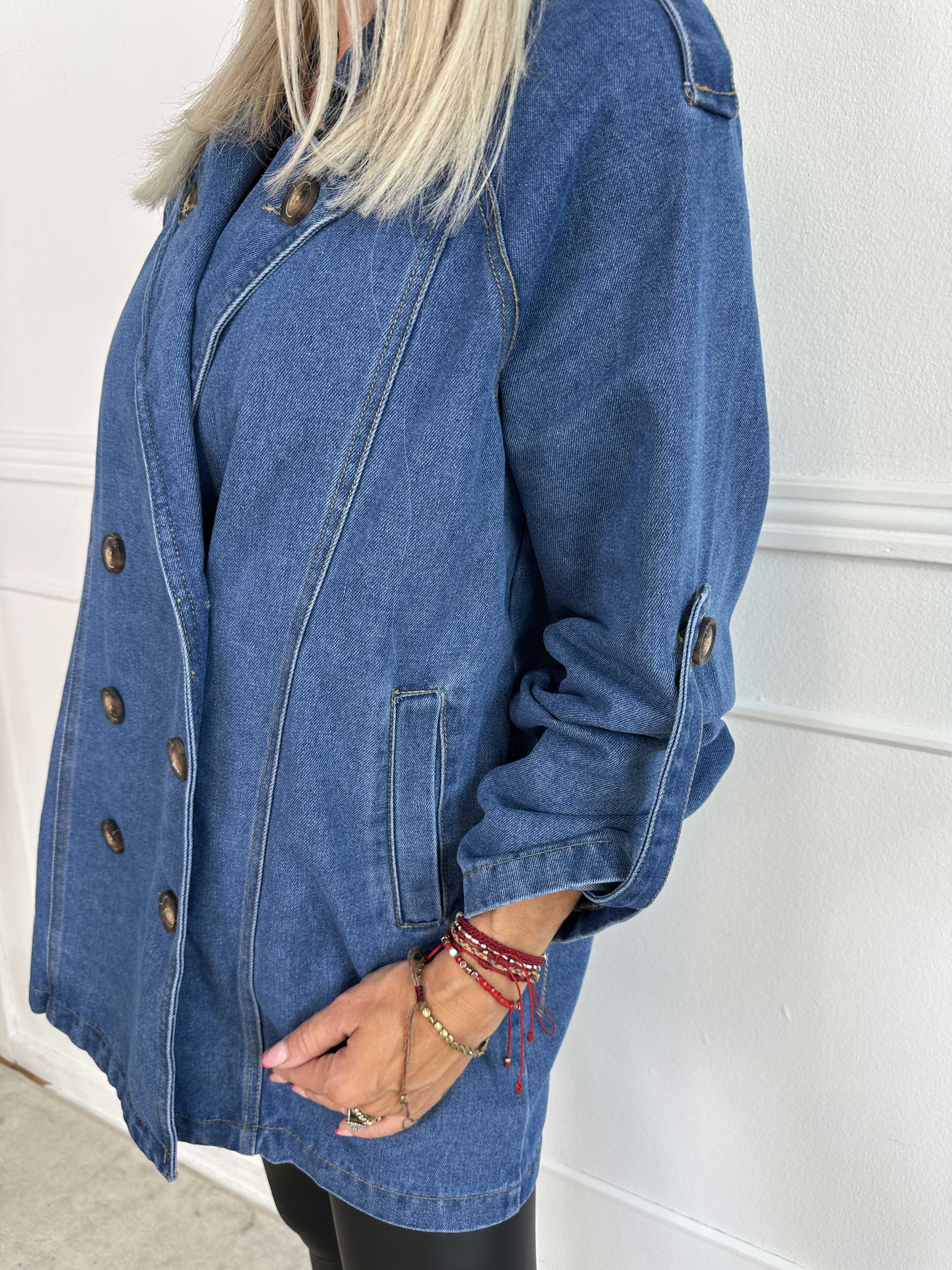 Clarita - Kort kappa i denim