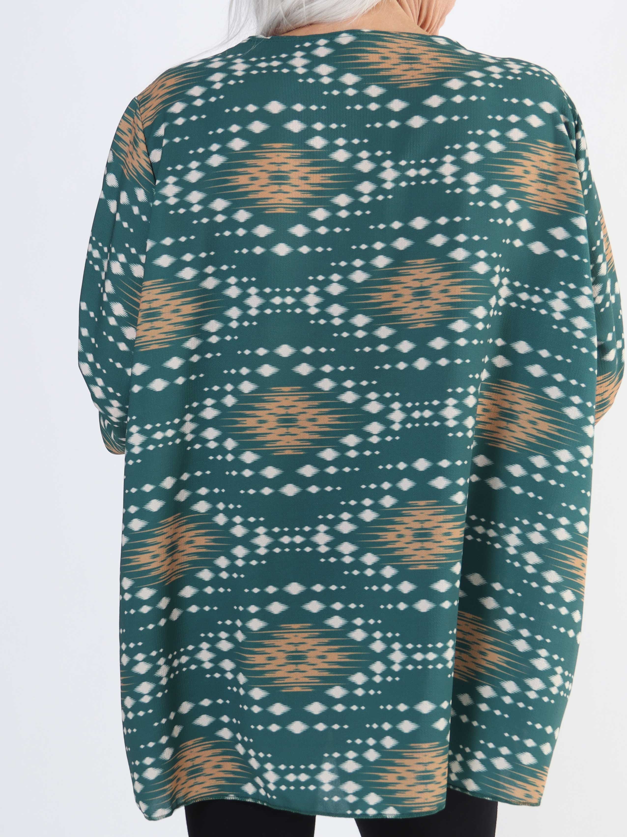 Claudia Pattern - Tunika med tryck och dragkedja i plus size