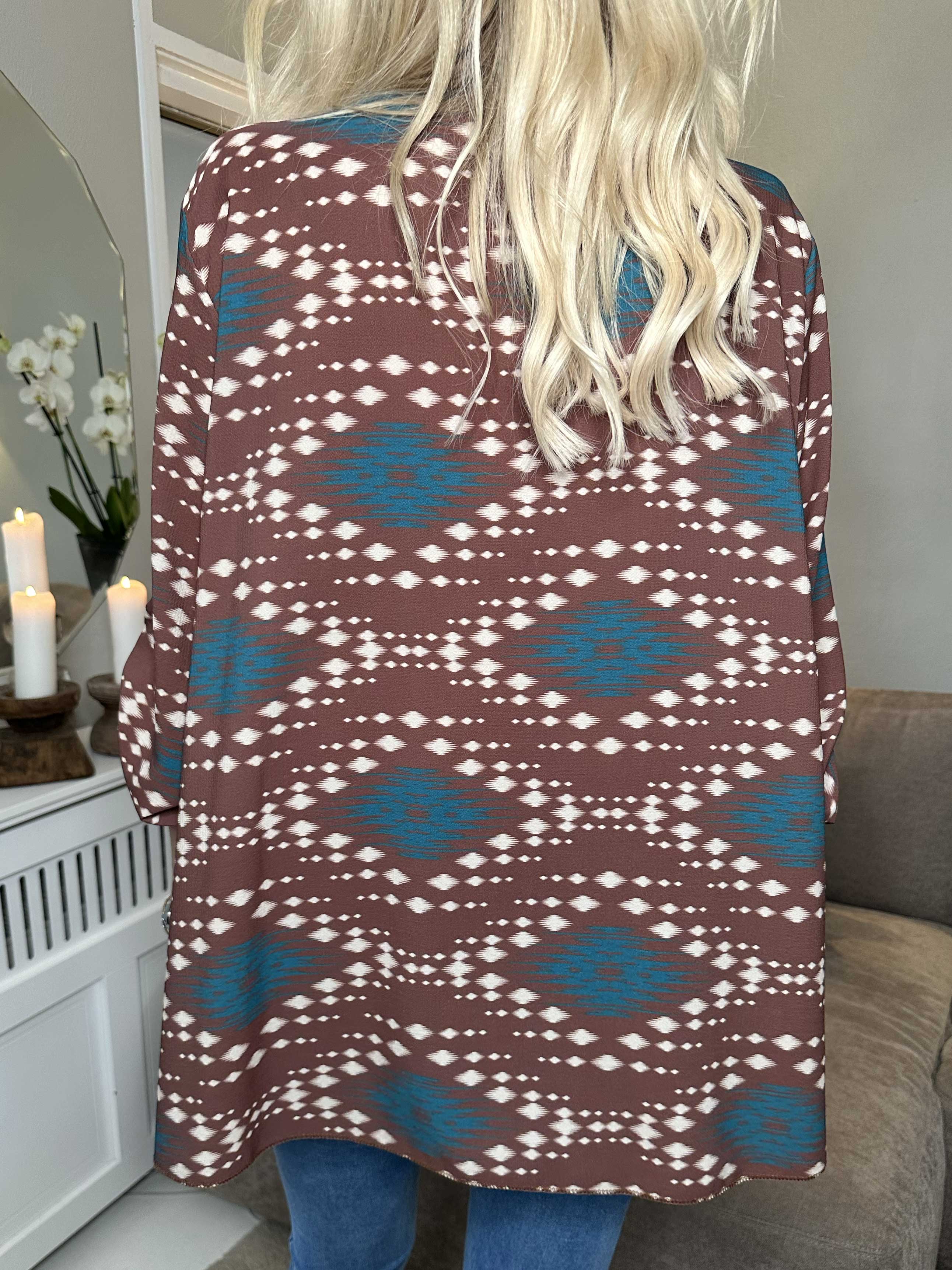 Claudia Pattern - Tunika med tryck och dragkedja - Navy
