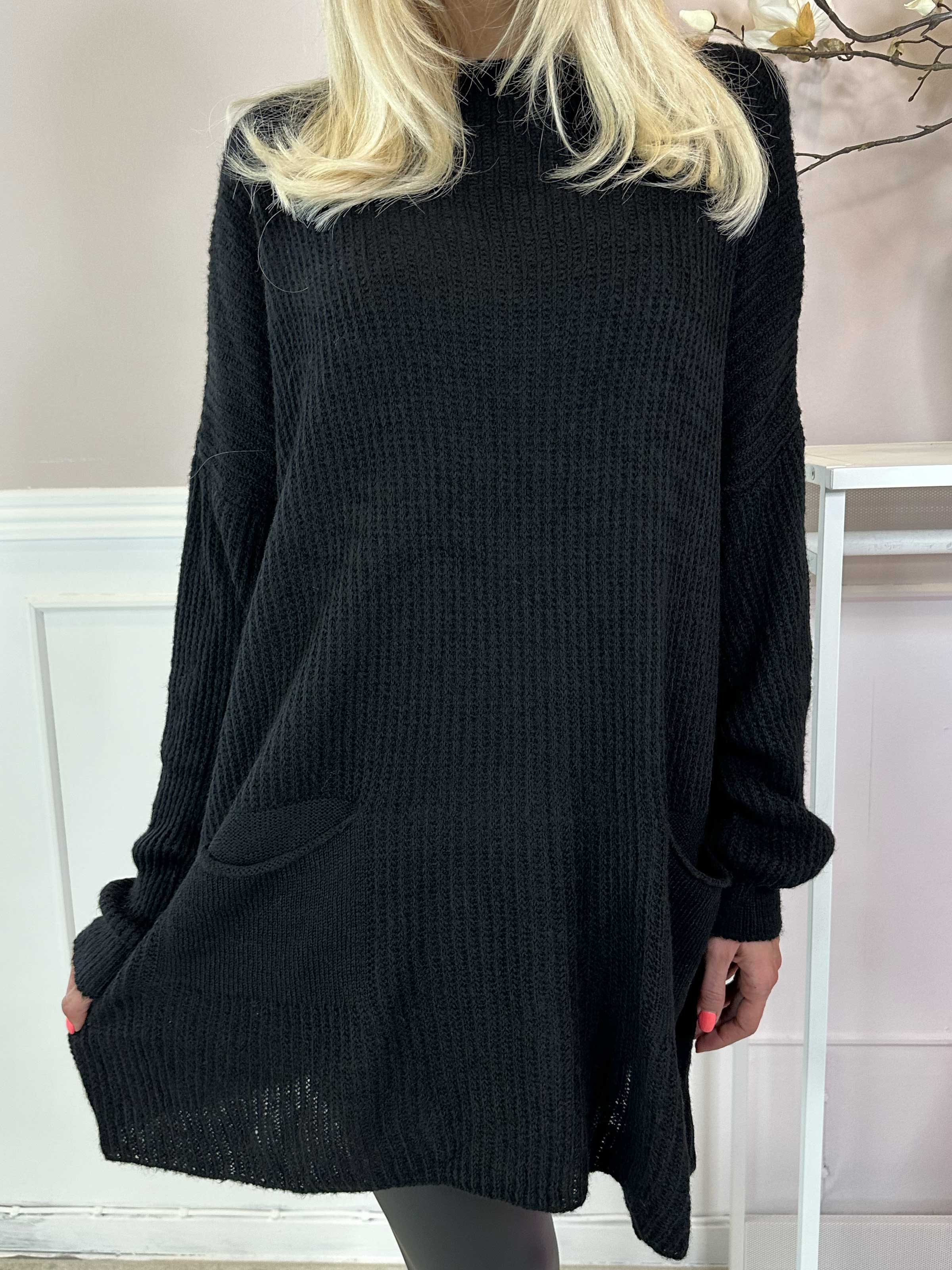 Dakota - Lång stickad blus med fickor