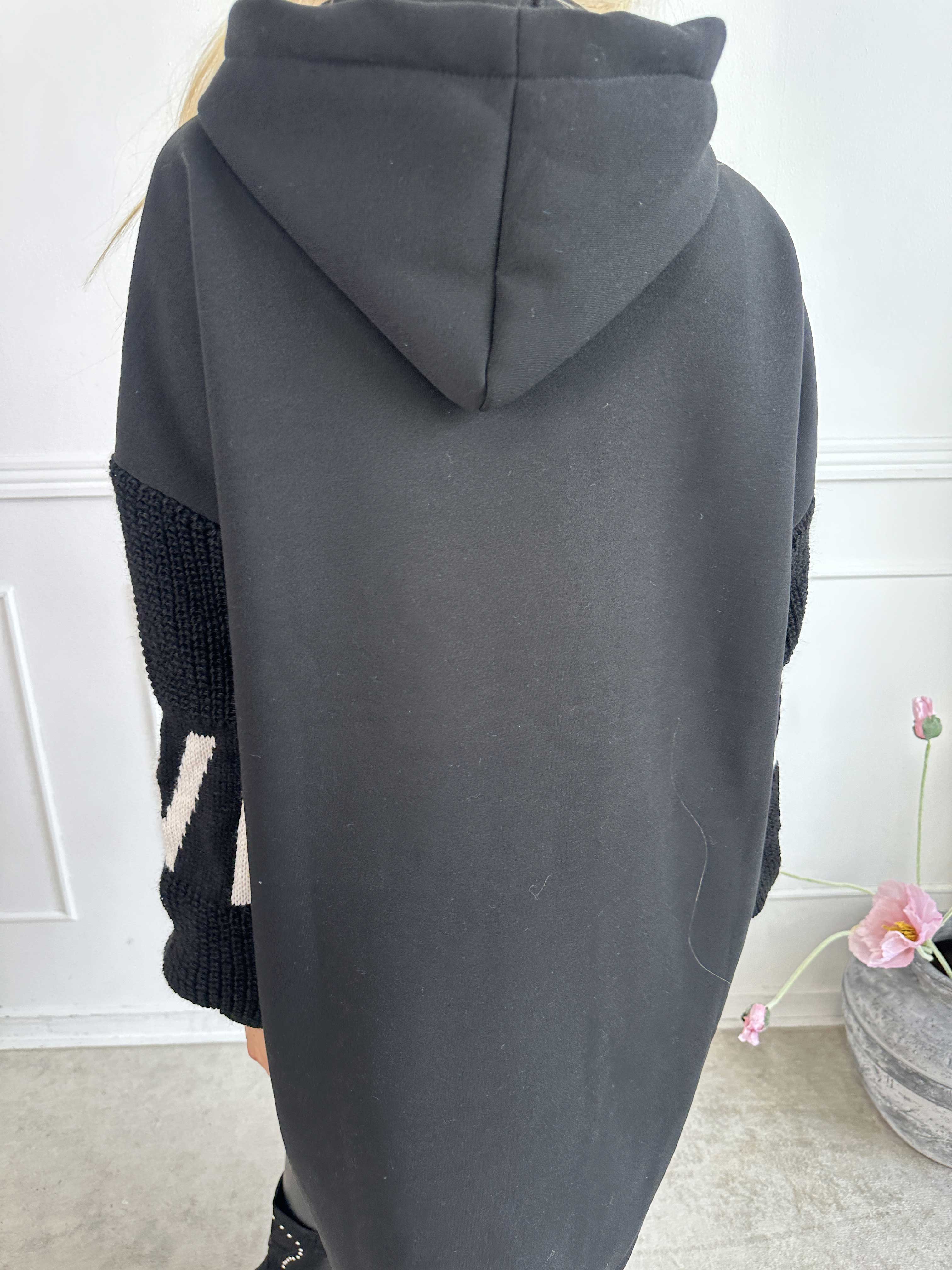 Debbie Hoodie - Oversized hoodie med stickade ärmar