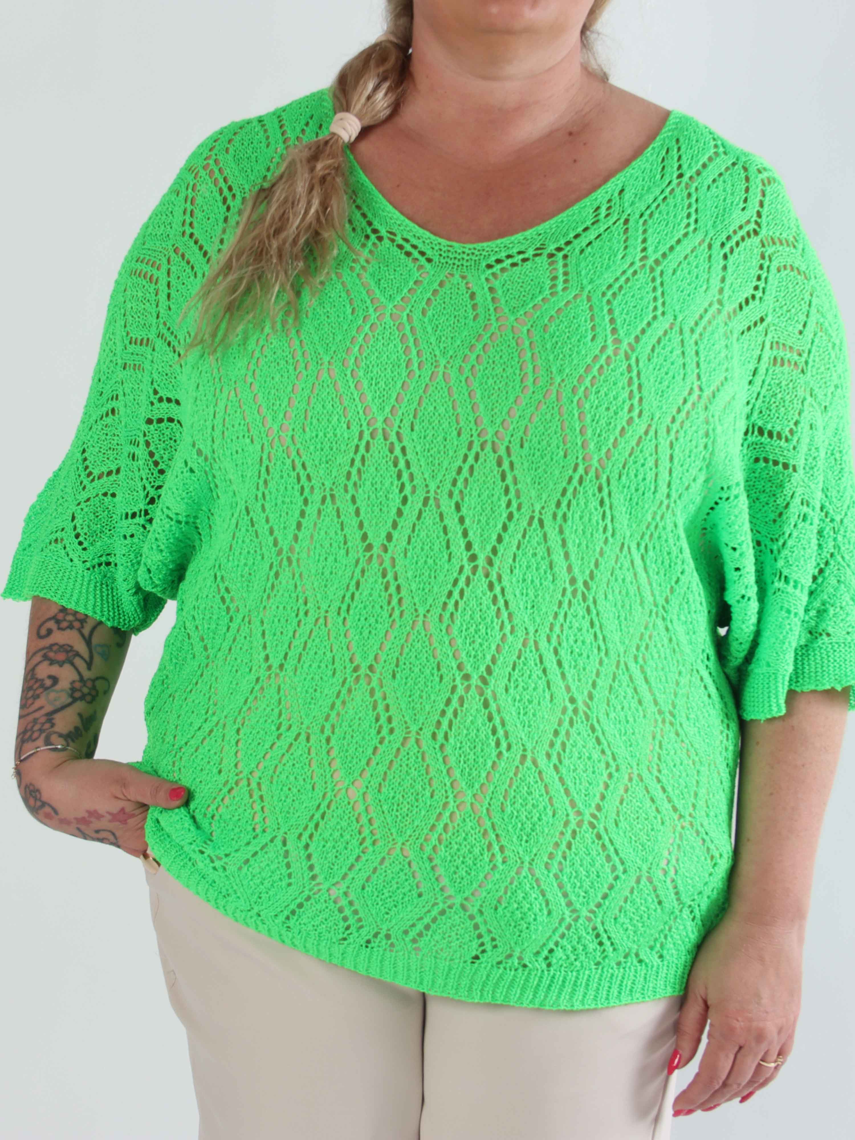 Deisy - Söt plus size-tunika i stickat spetsmönster