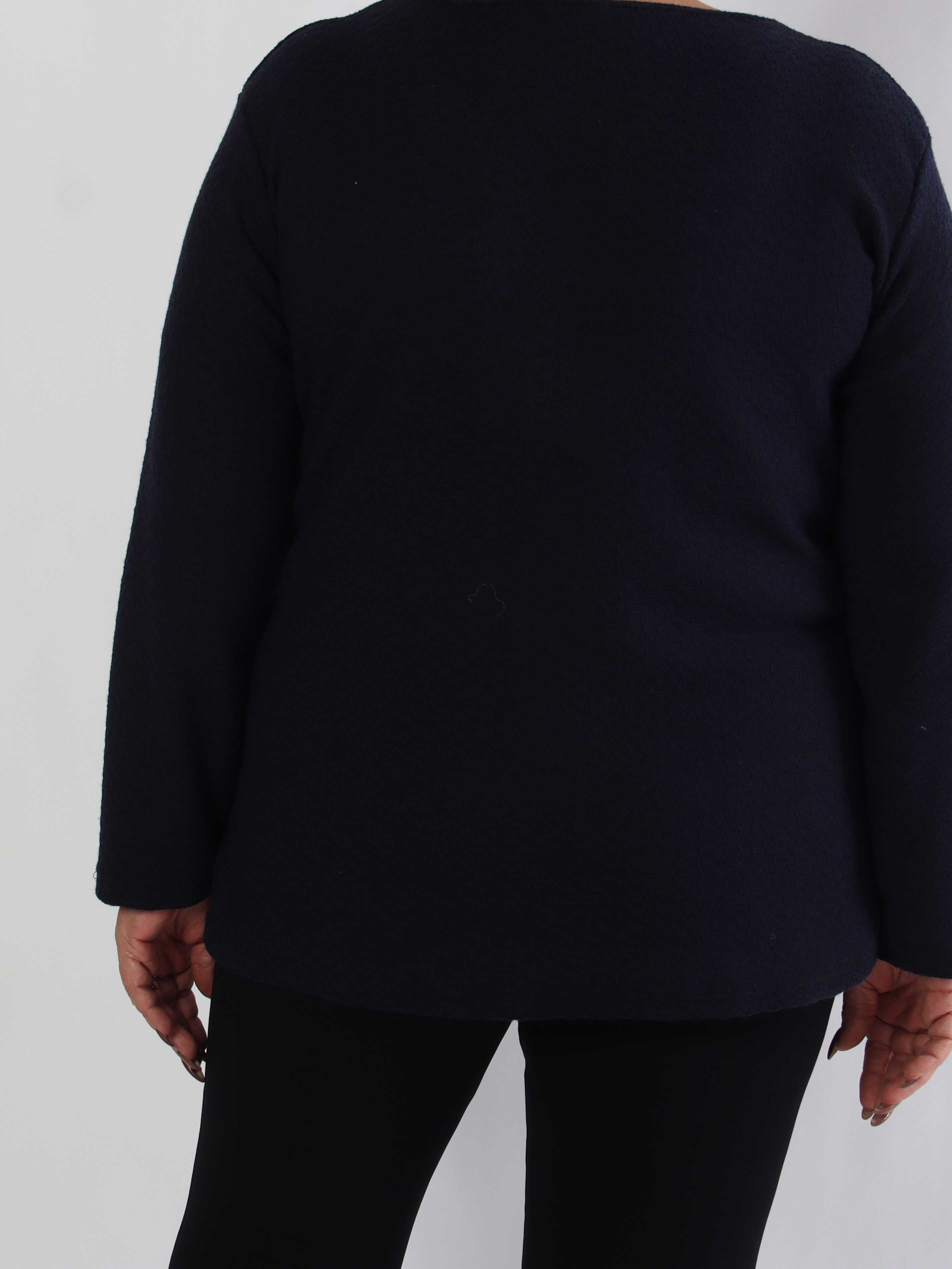Dido - Enkel plus size tröja med dragkedja