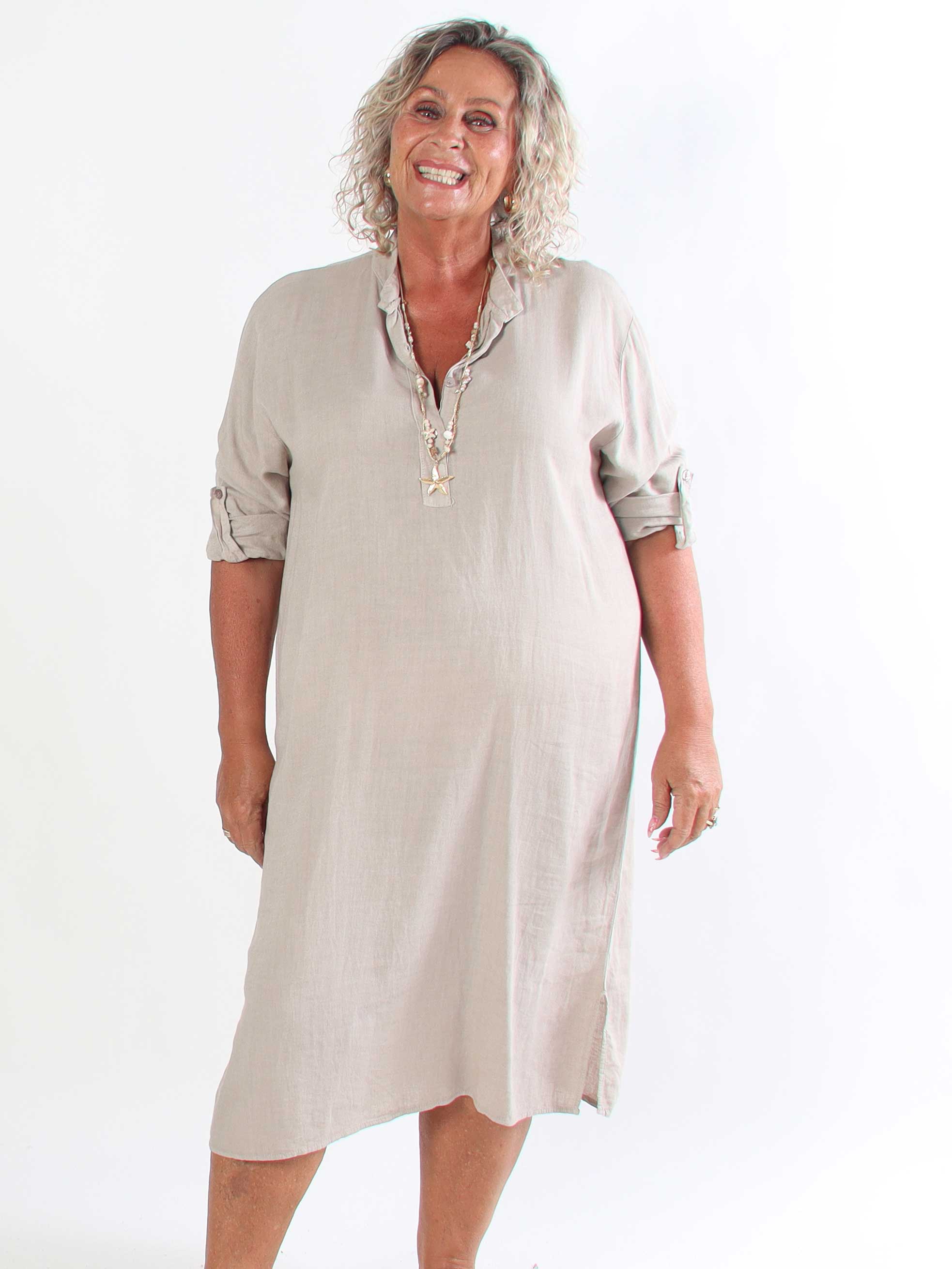 Dolly - Plus size tunikakjole i en hør- og viskoseblanding