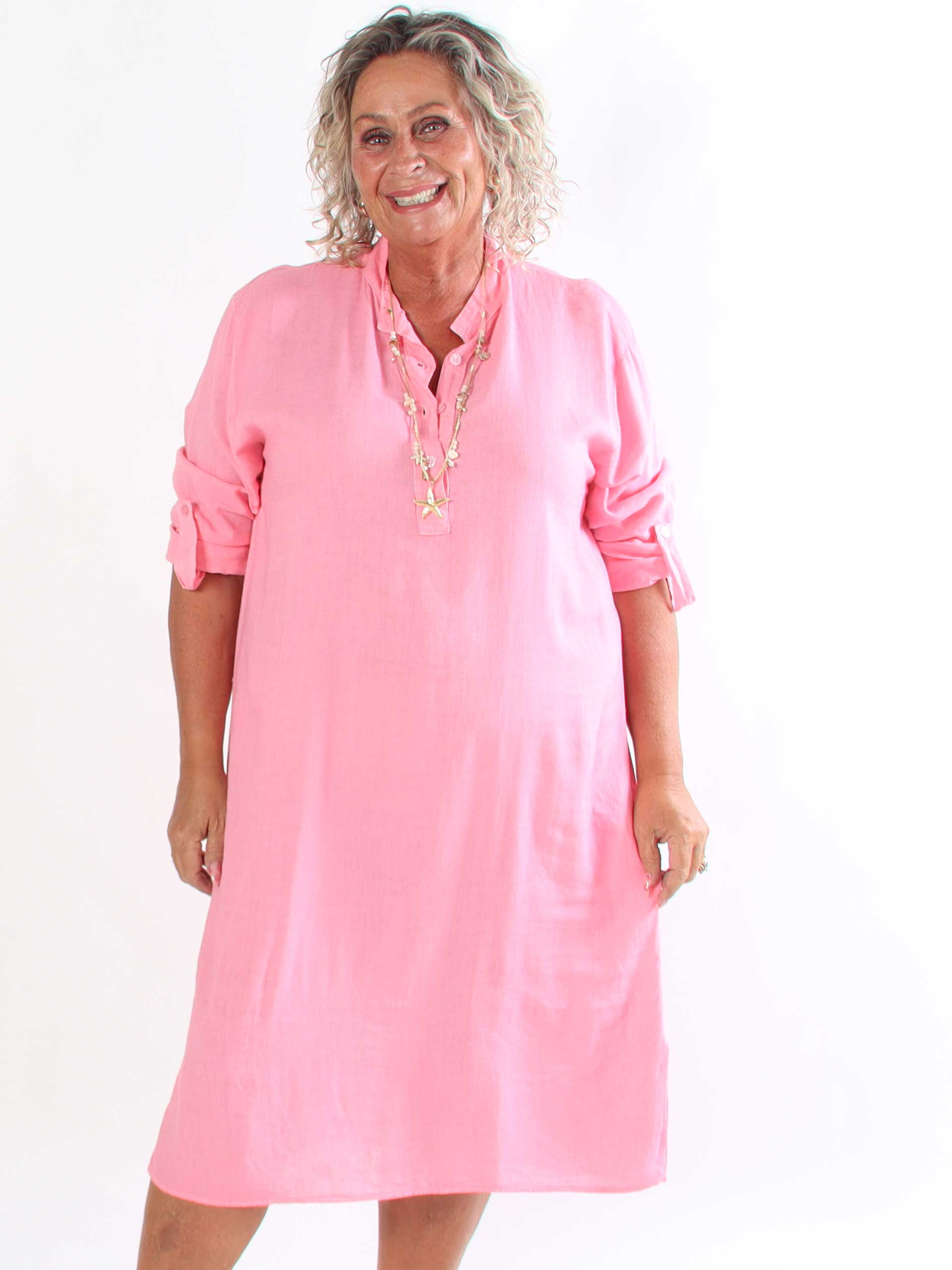 Dolly - Plus size tunikakjole i en hør- og viskoseblanding