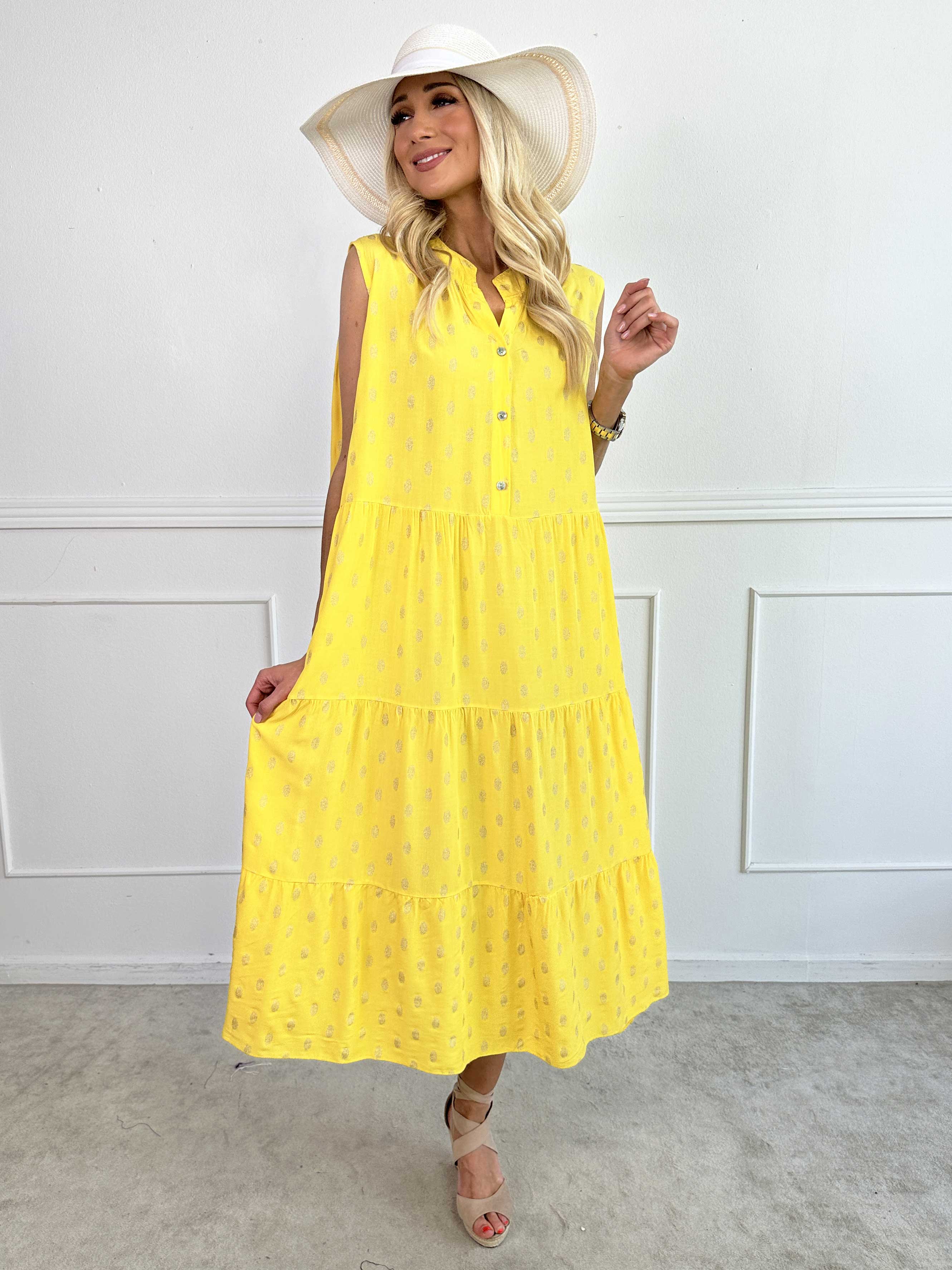 Dotti Gold Sleeveless - Klänning  med lager på lager look i viskos
