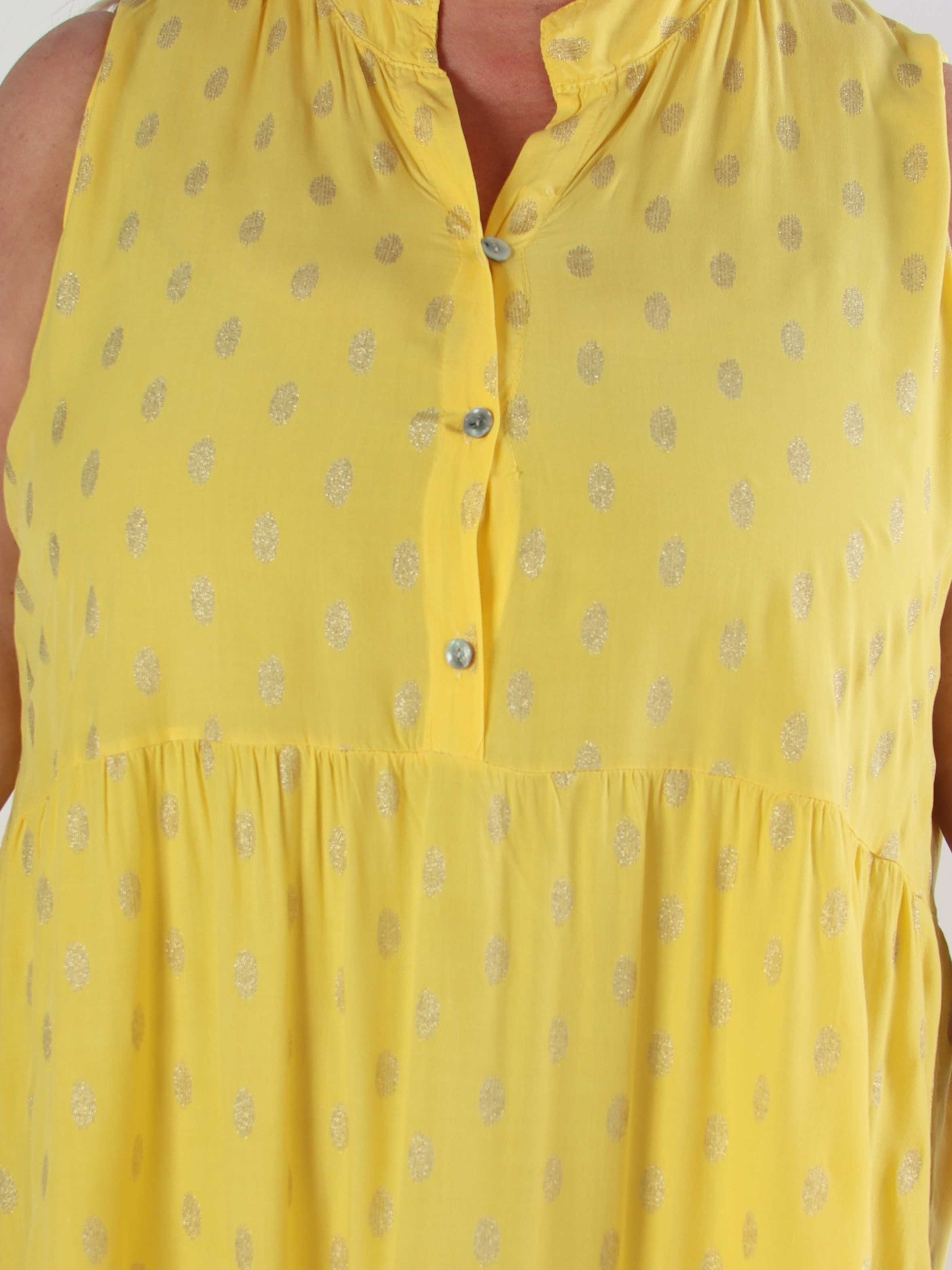 Dotti Gold Sleeveless - Plus size klänning med lager på lager look i viskos