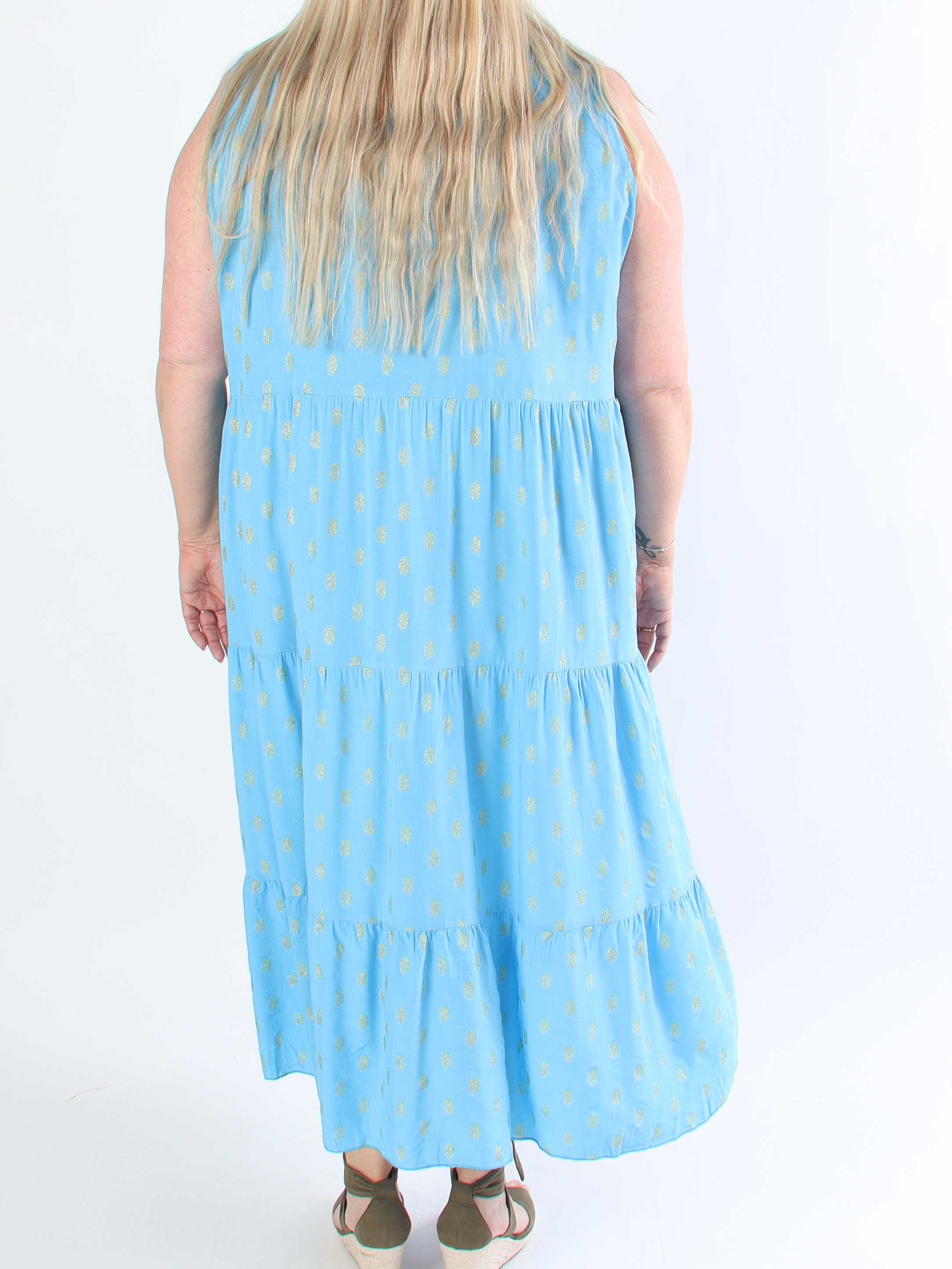 Dotti Gold Sleeveless - Plus size klänning med lager på lager look i viskos