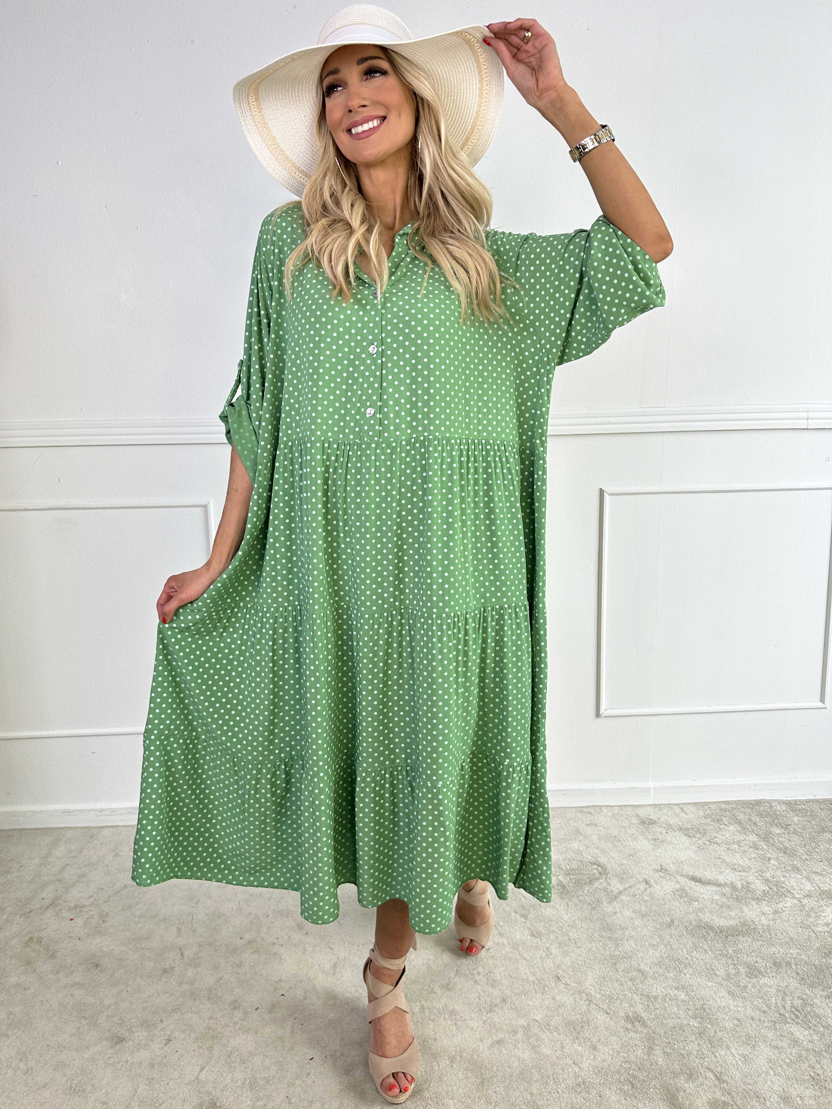 Dotti - Klänning med lager på lager-look i viskos