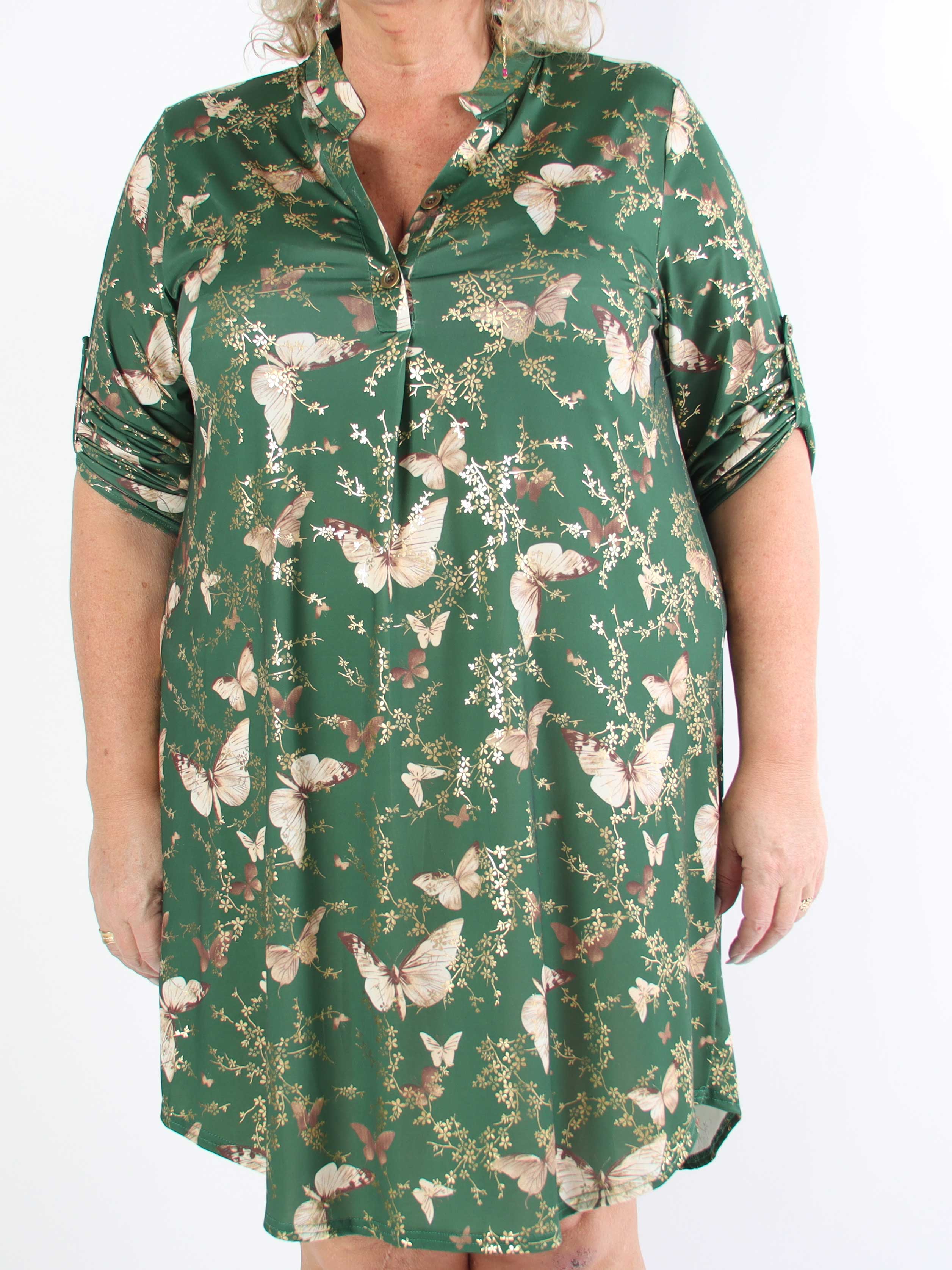 Ebba Butterfly - Elastisk plus size-klänning med fjärilar
