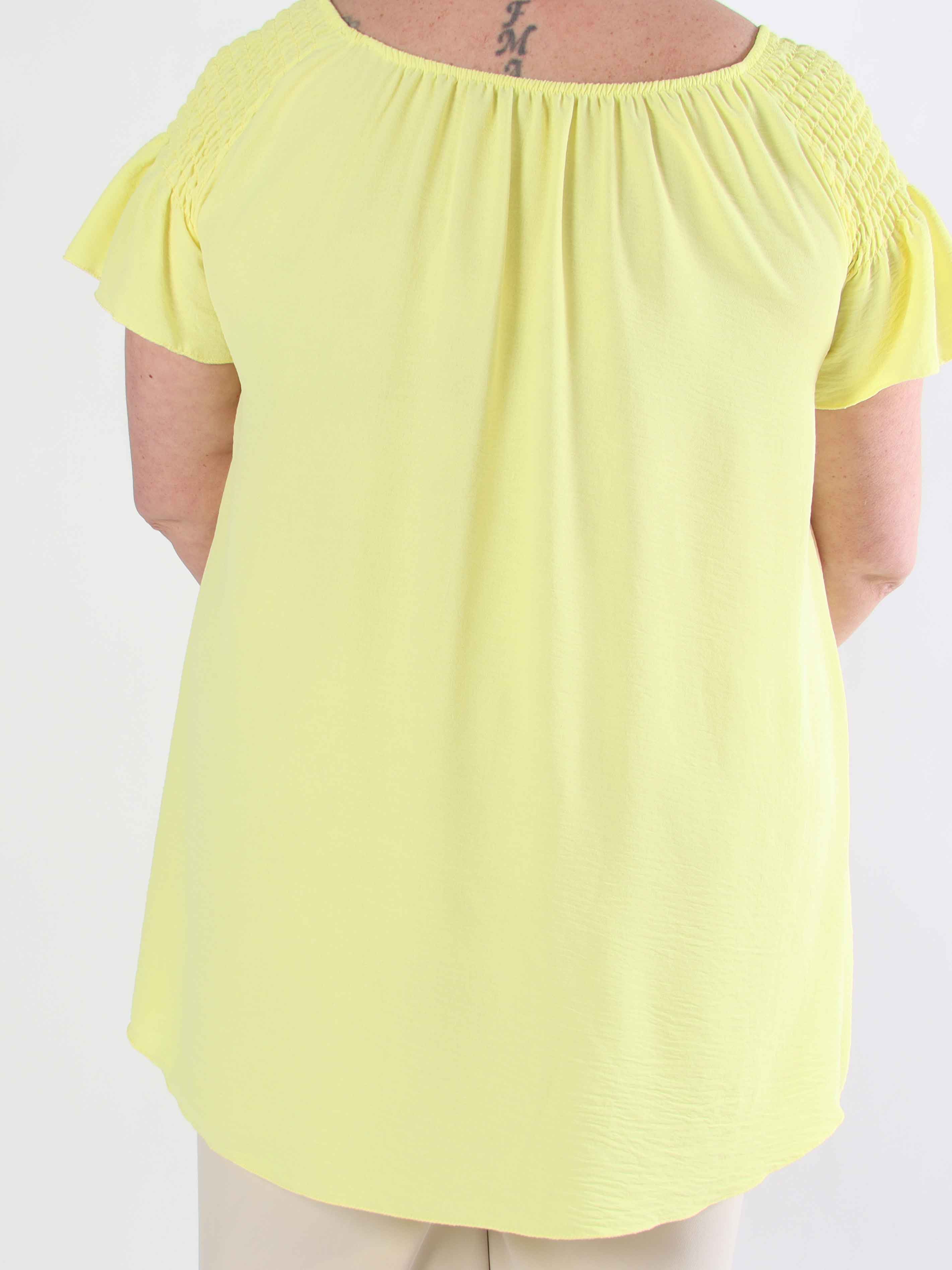 Esther - Plus size-tunika med volangärmar och elastisk halsringning