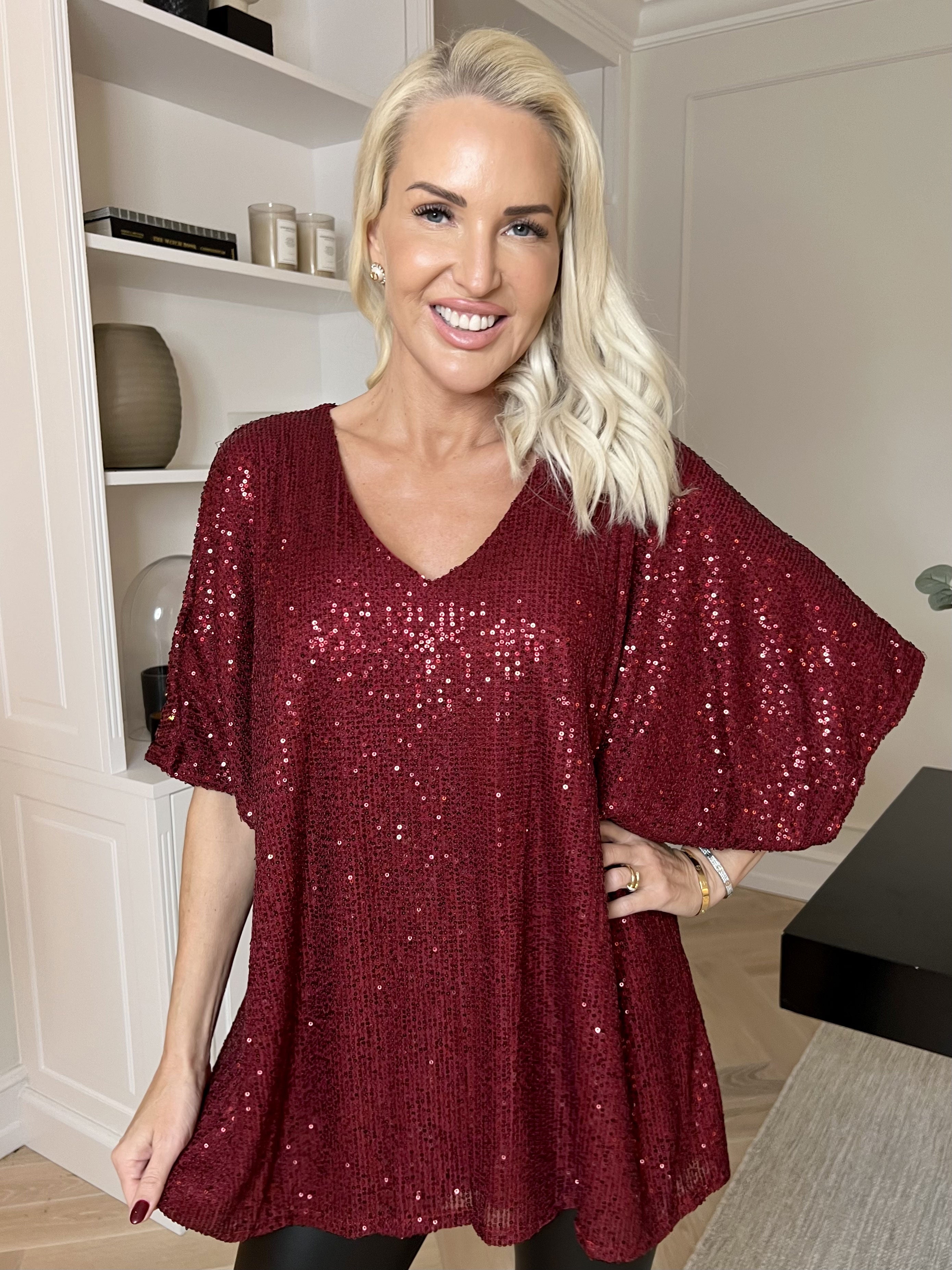 Evandie - Söt glittrande tunika med paljetter
