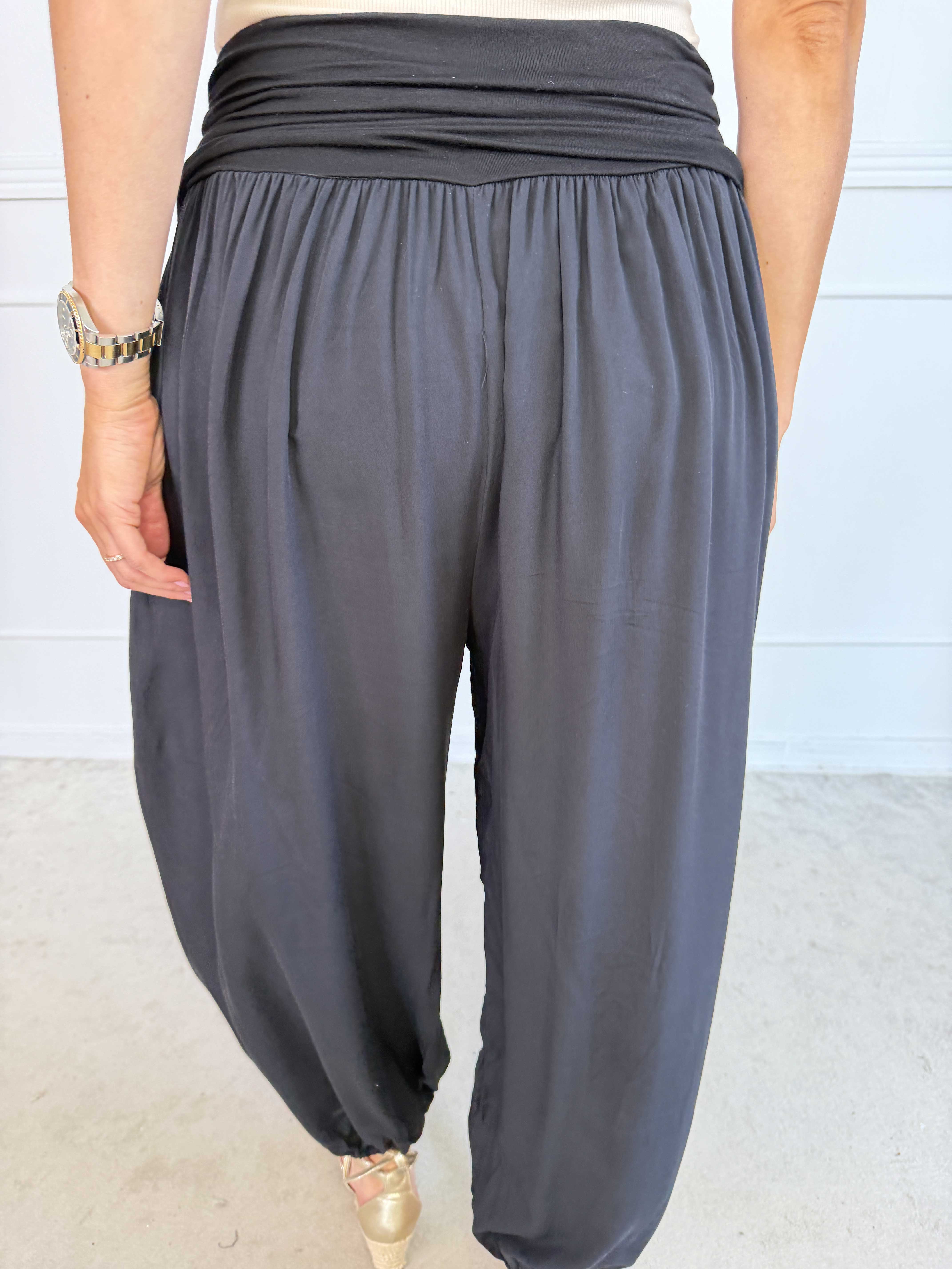 Lava – Plus size haremsbyxor i viskos med resår i midjan