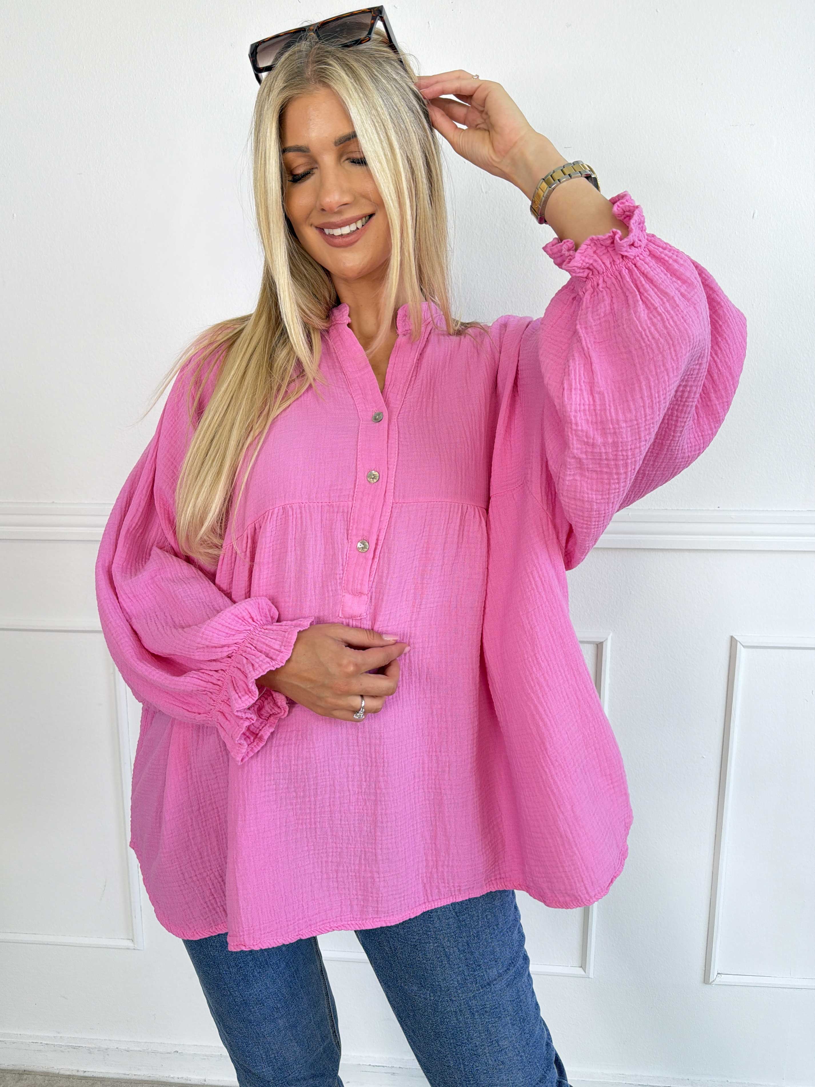 Diva Plain – Enfärgad tunika i mjuk bomullsmuslin