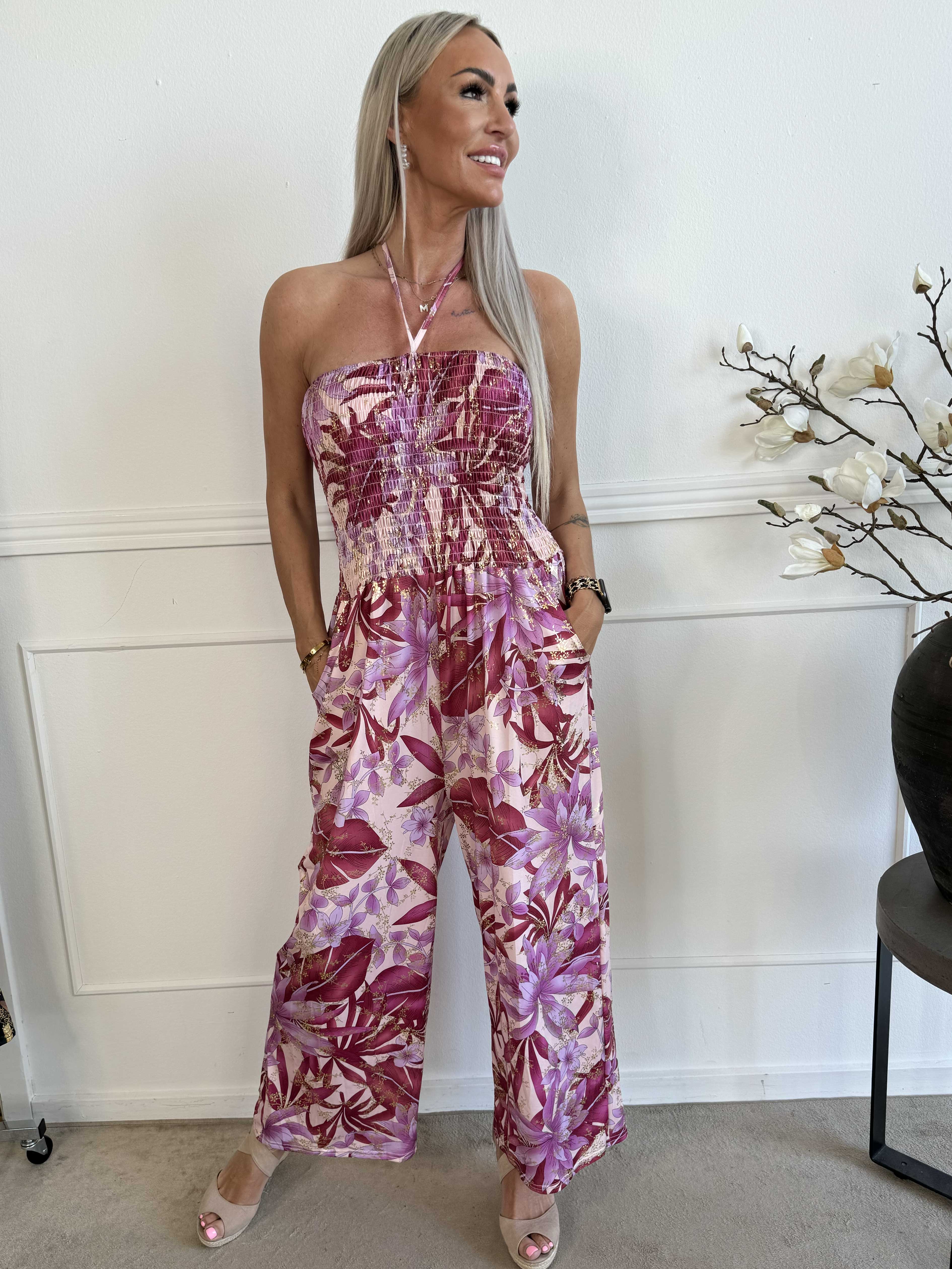 Pams Tube Jumpsuit - Stretch jumpsuit med smock på bröstet