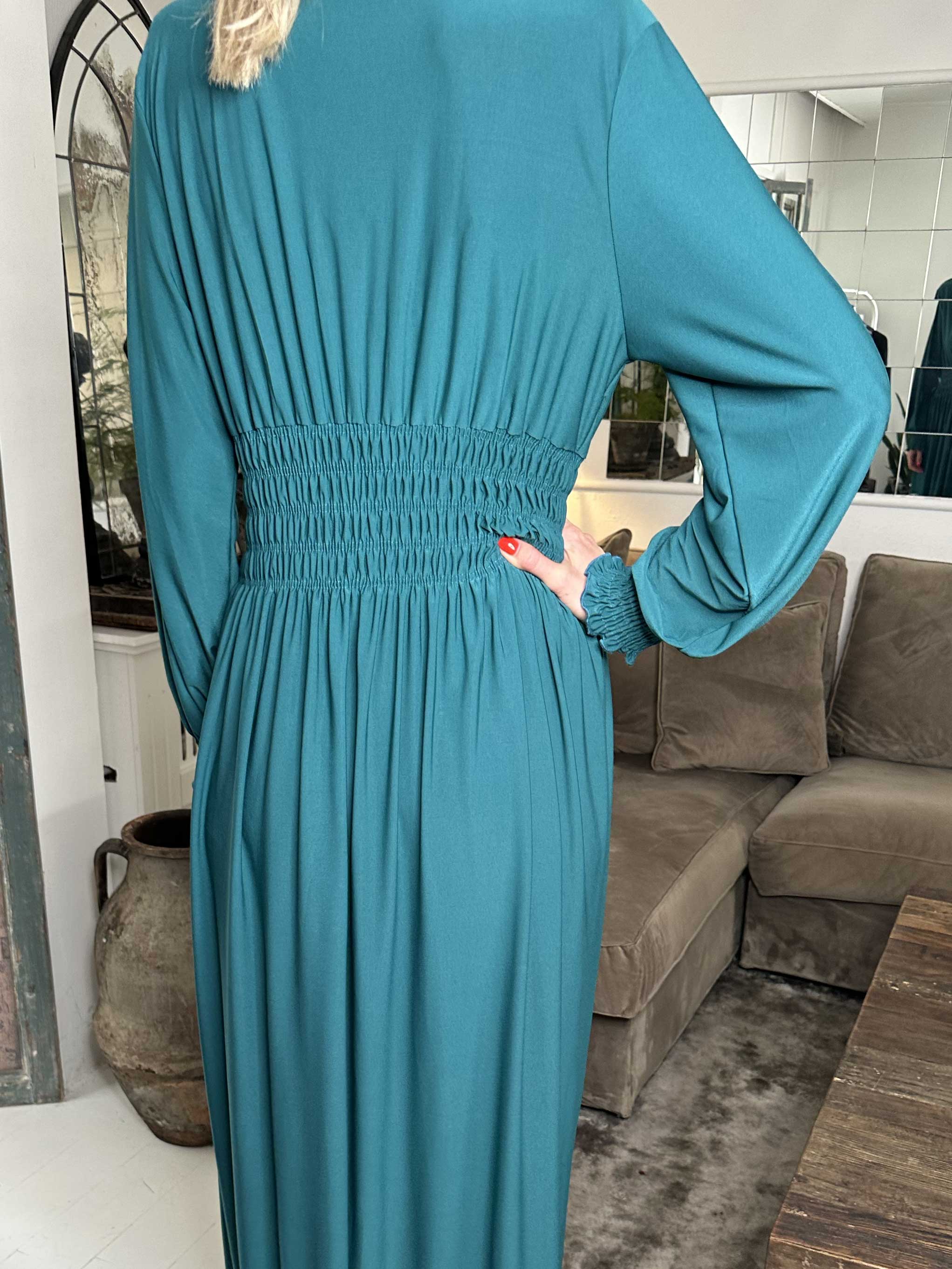 Pams Plain L/S - Elastisk klänning med smock och långa ärmar