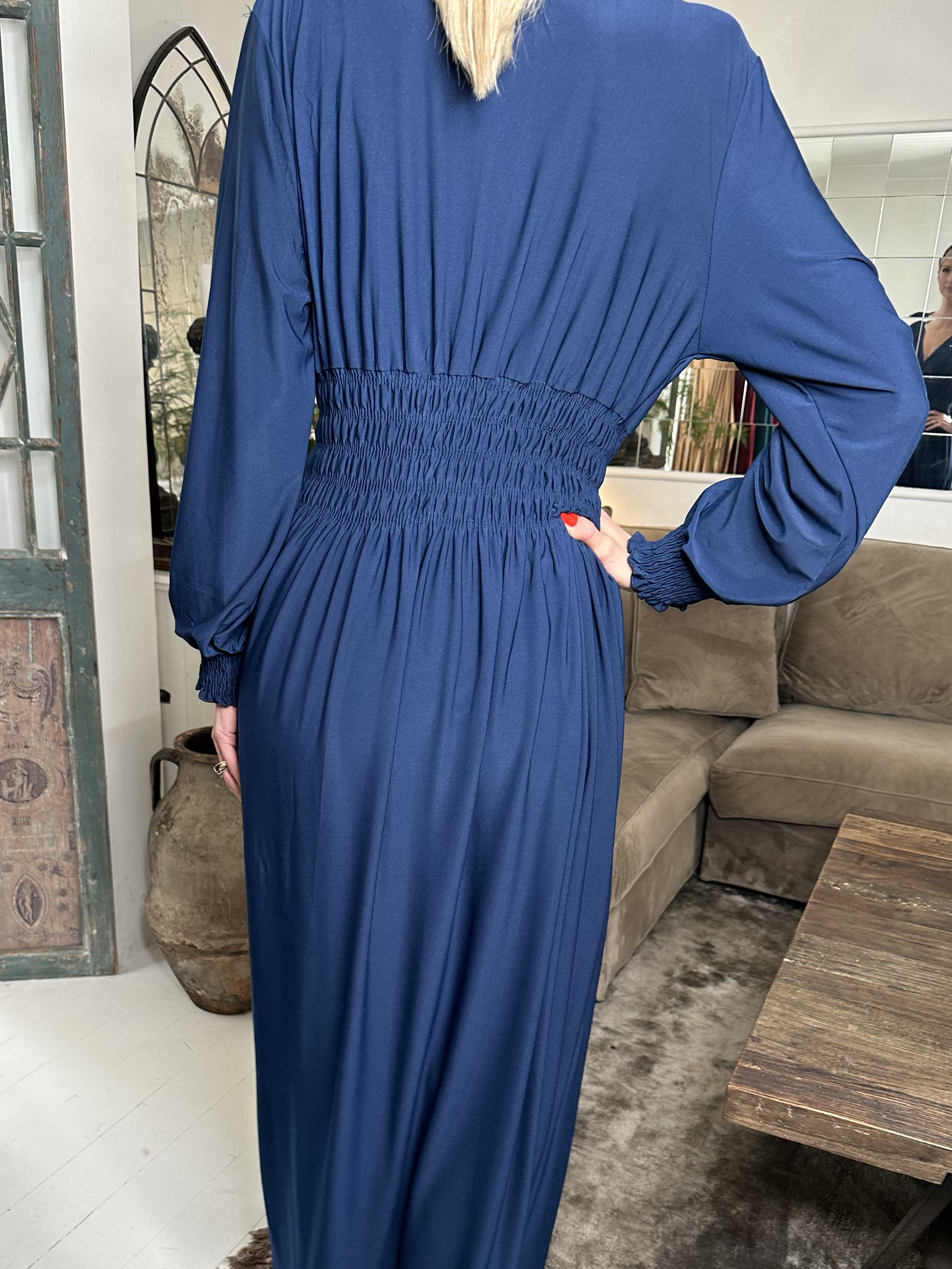 Pams Plain L/S - Elastisk klänning med smock och långa ärmar