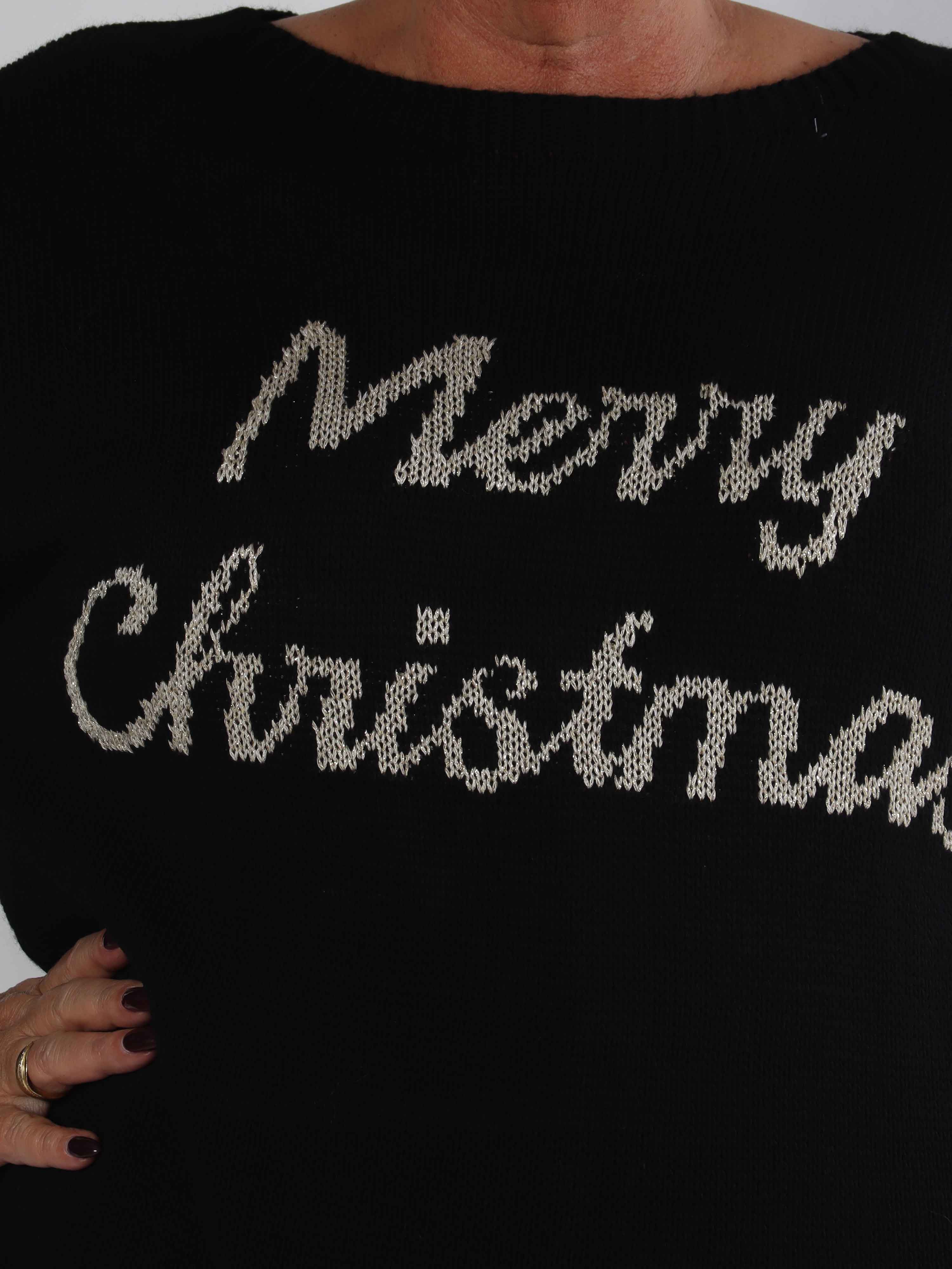 Merry - Plus size jultröja med guldfärgad text