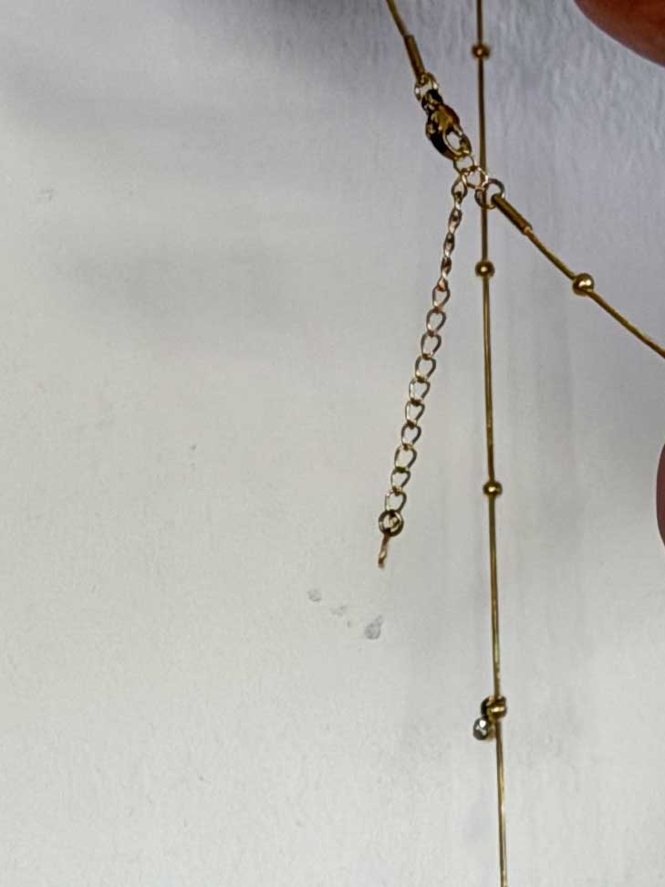 Charm - Långt guldhalsband med körsbärs- och hjärthänge