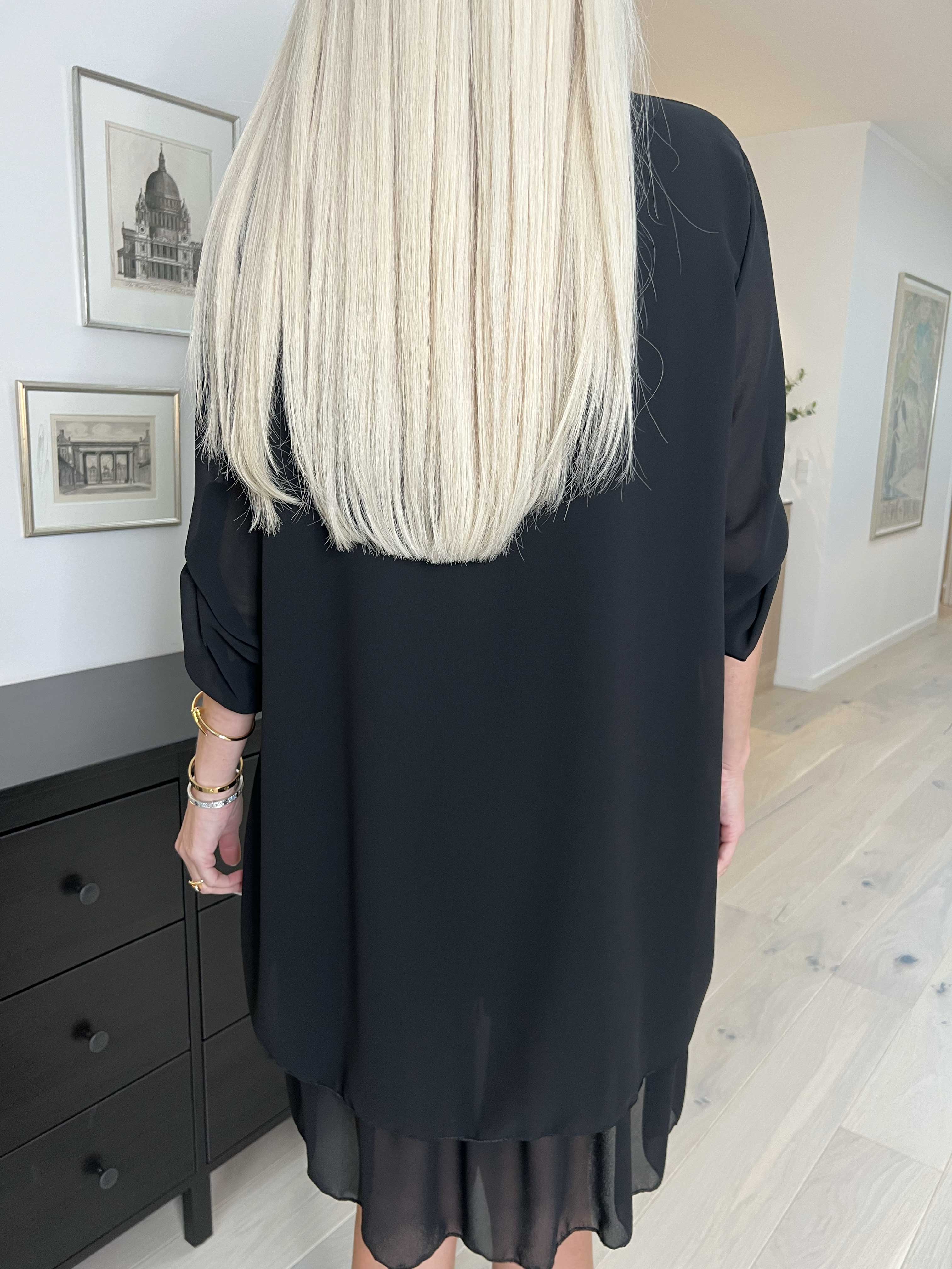 Jill - Chiffongtunika med underkjol i viskos