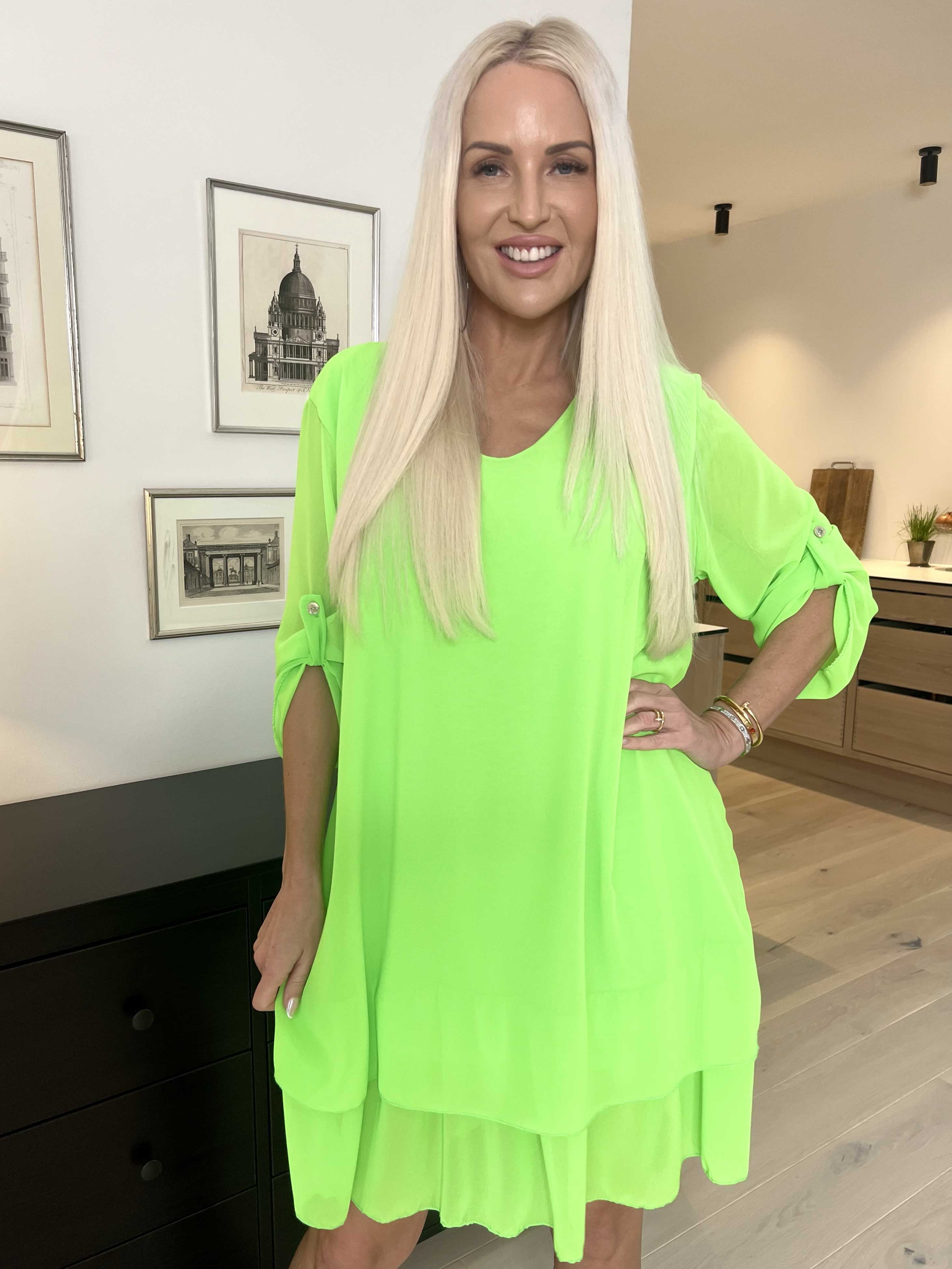 Jill - Chiffongtunika med underkjol i viskos