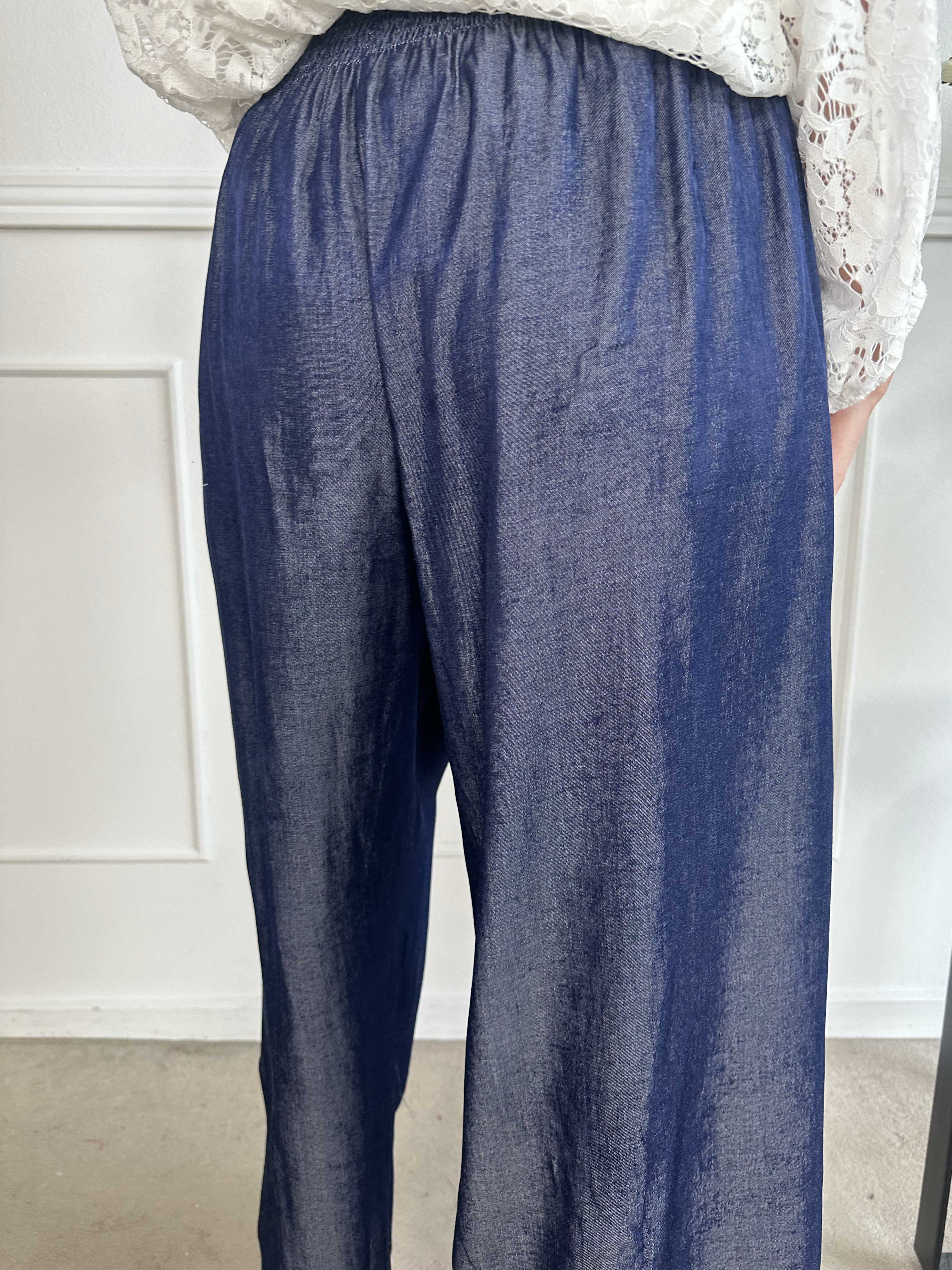 Pams Denim Pants - Lösa byxor med resår i midjan