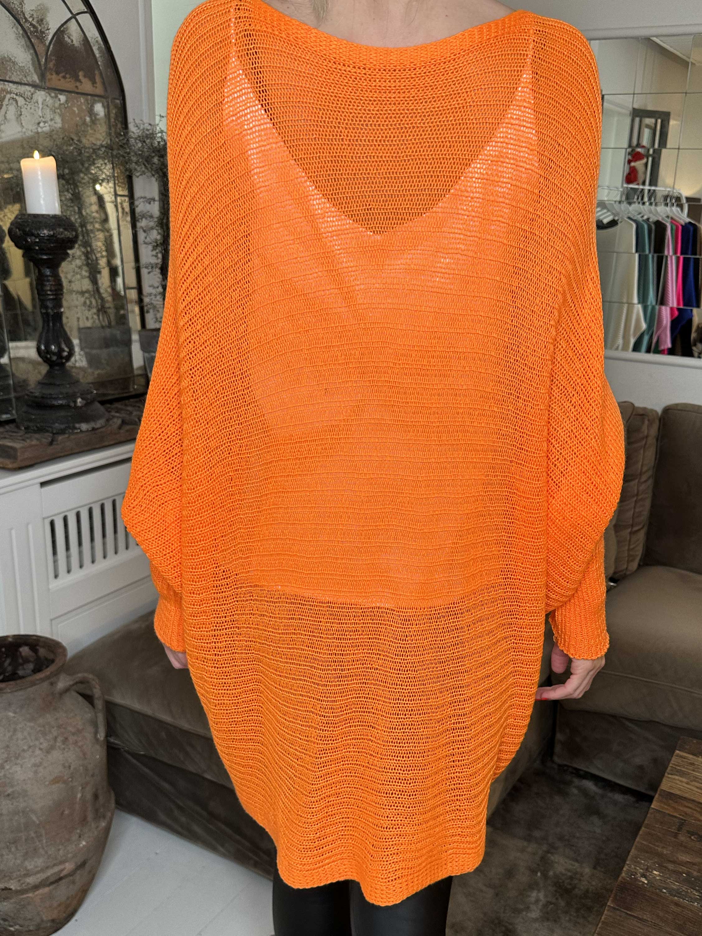 Gabbi - Oversized stickat med fladdermusärmar