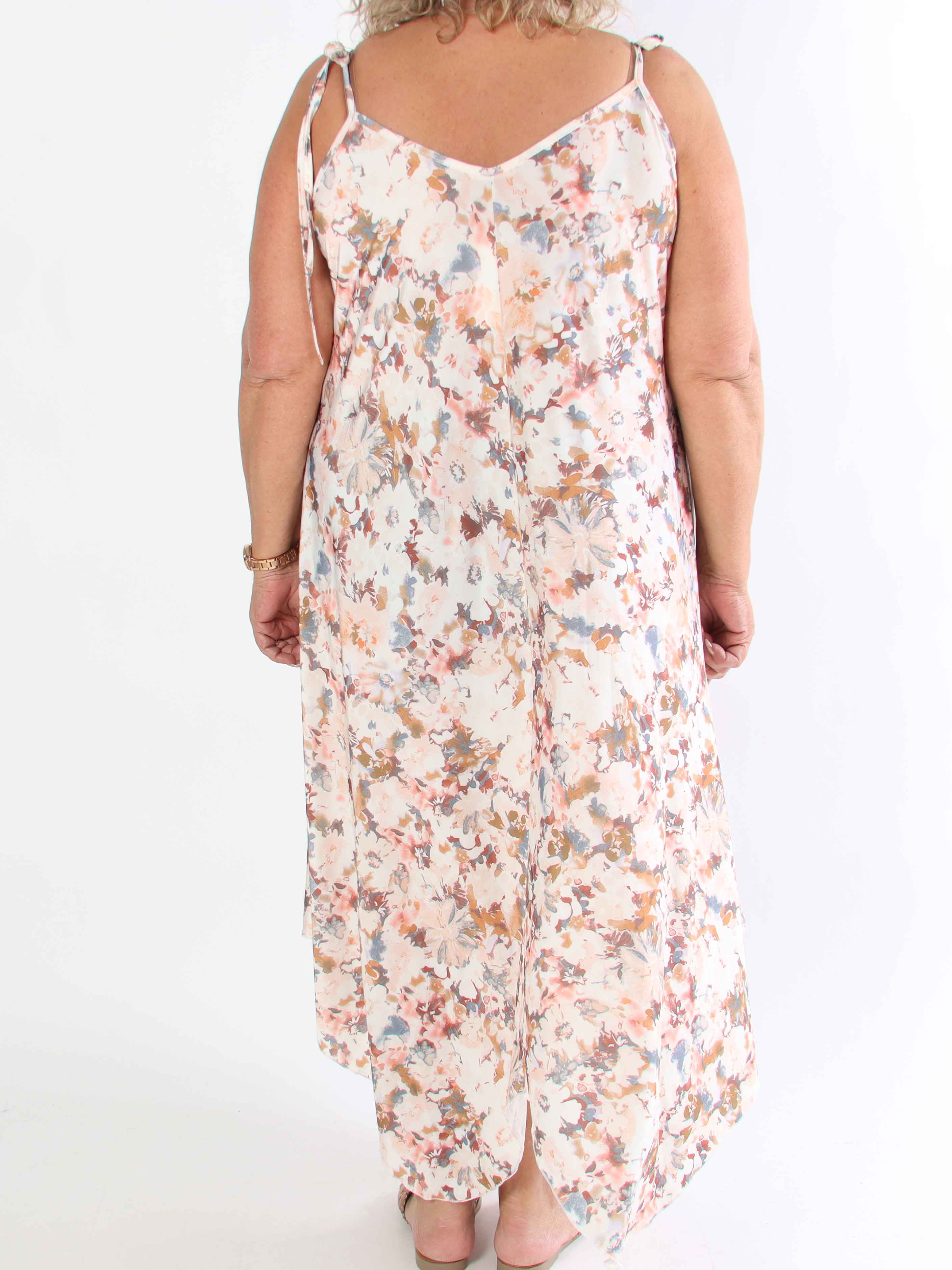 Maisie Flower - Plus size  klänning i elastisk ty i blomstermönster