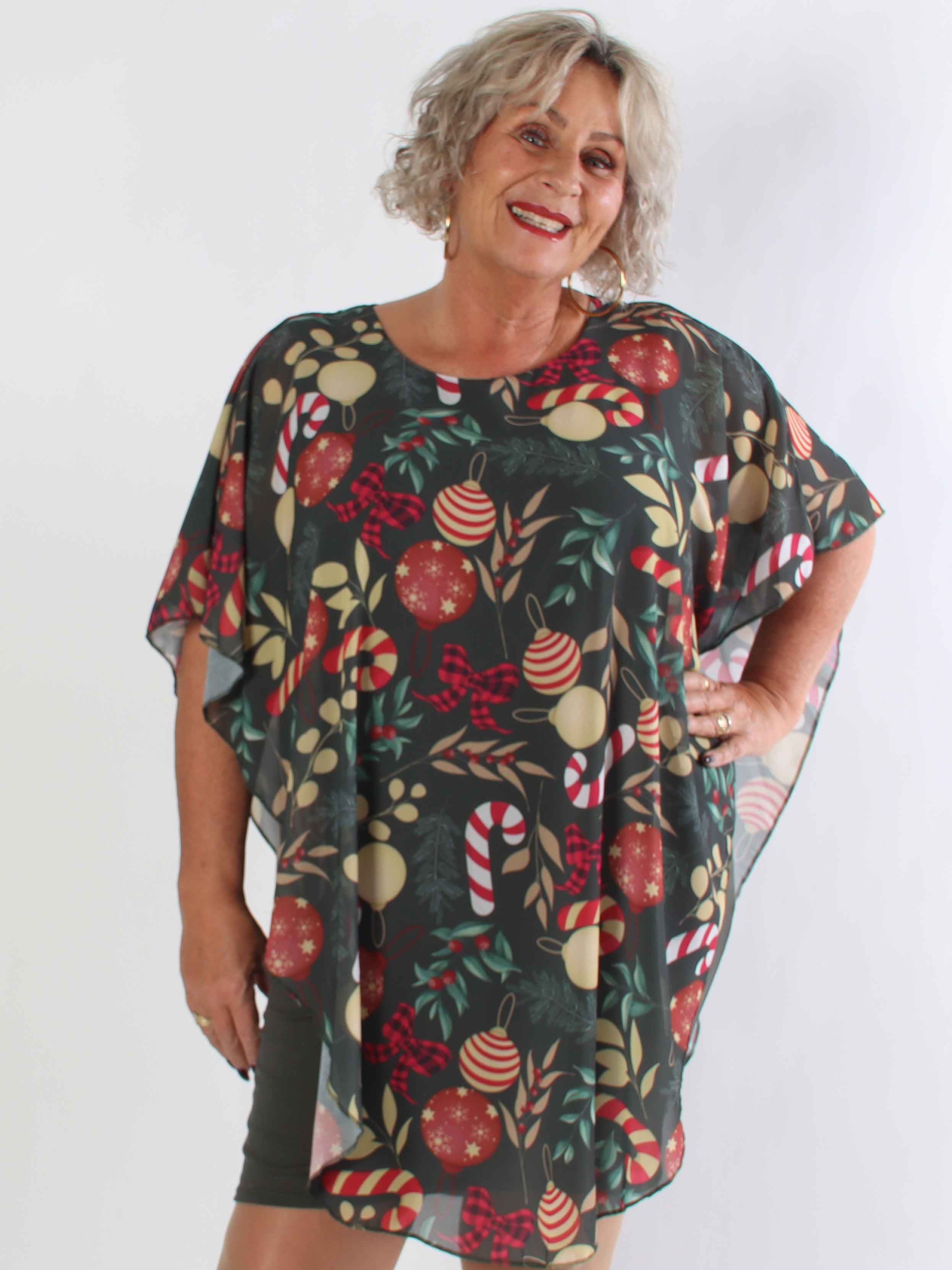 Kenya Christmas - Plus size tunikaklänning med julmotiv