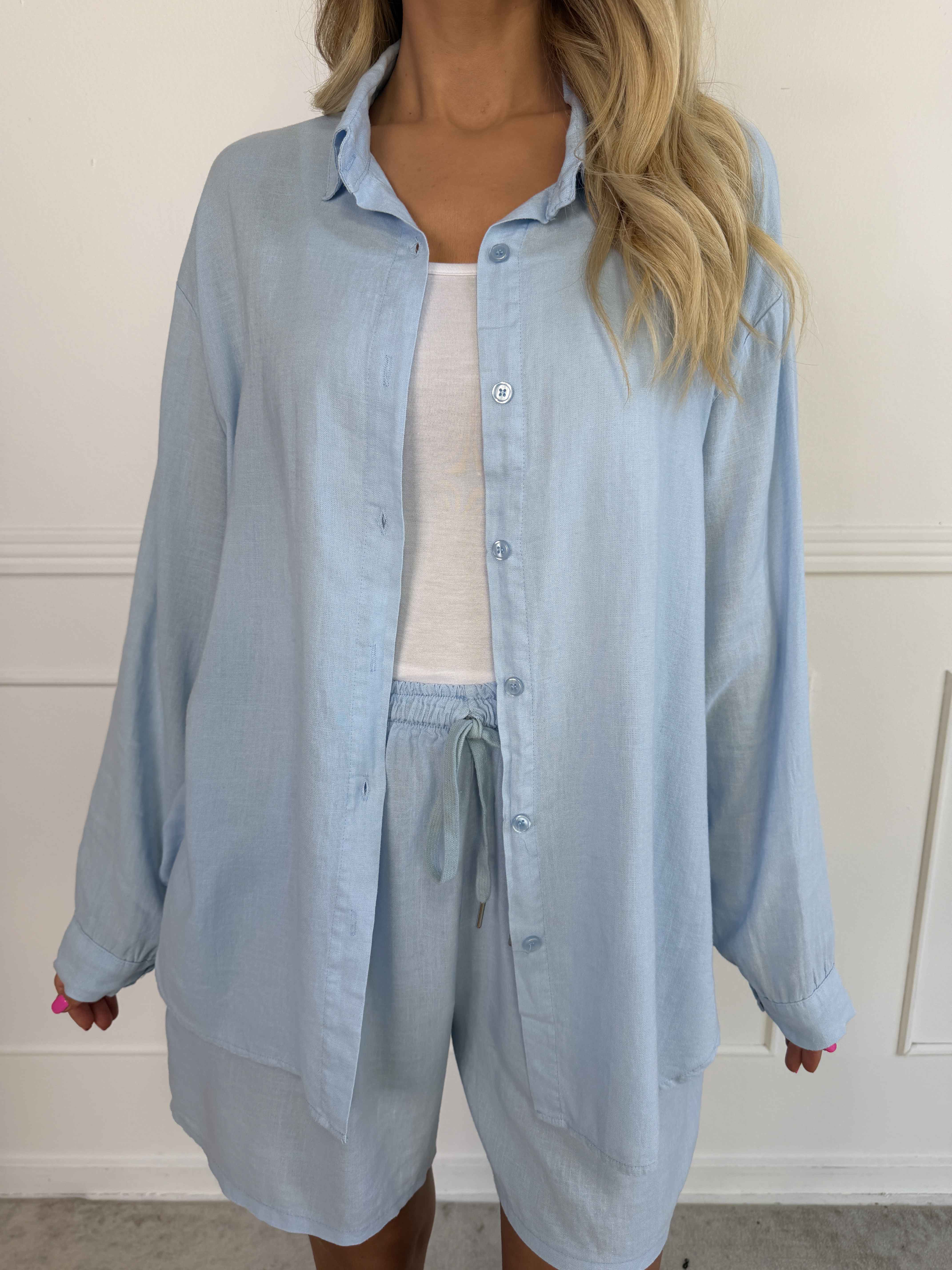 Clara Shirt - Enfärgad skjorta i viskos och linne