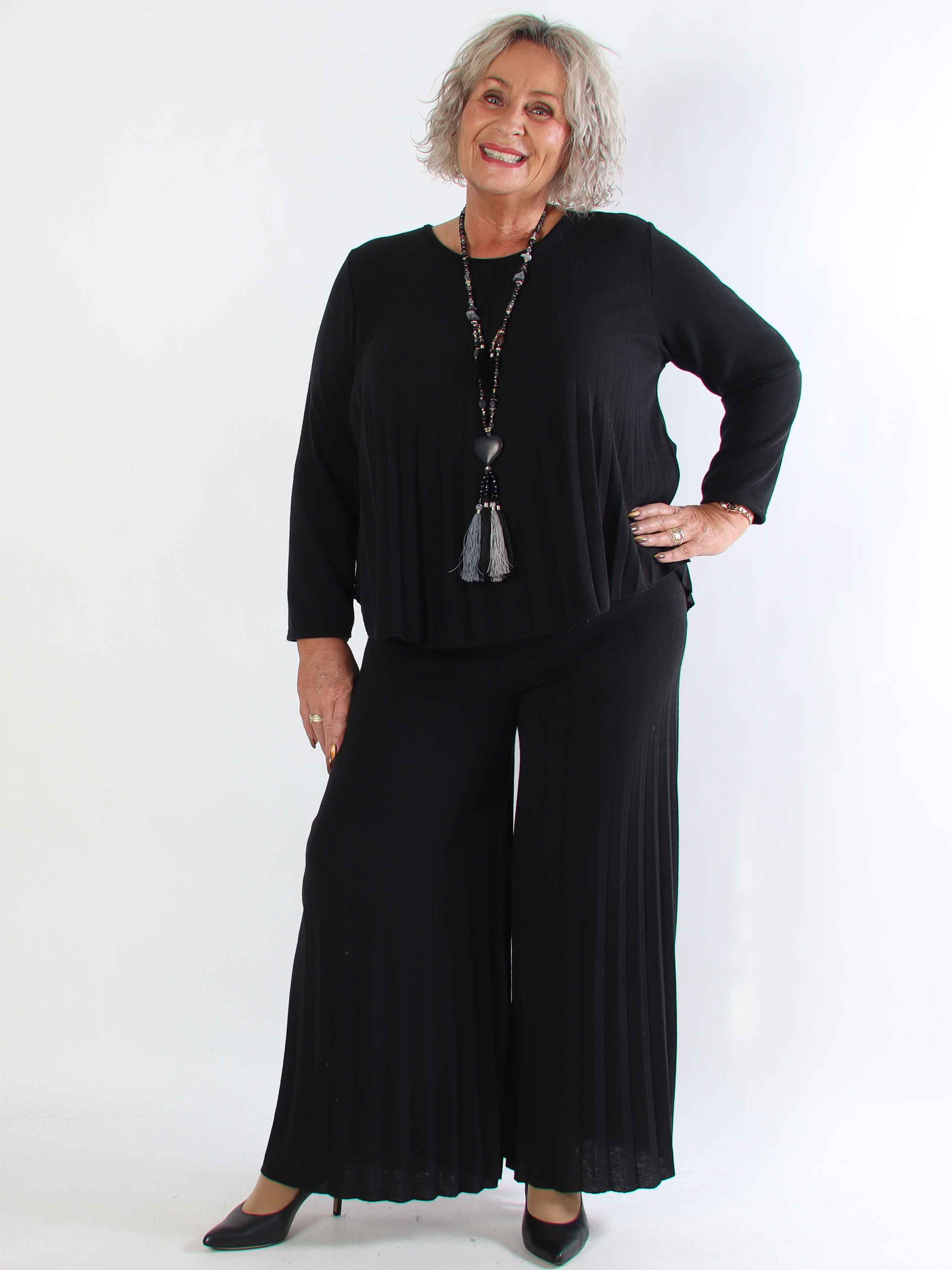 Anita Pants - Mjuka plisserade plus size byxor