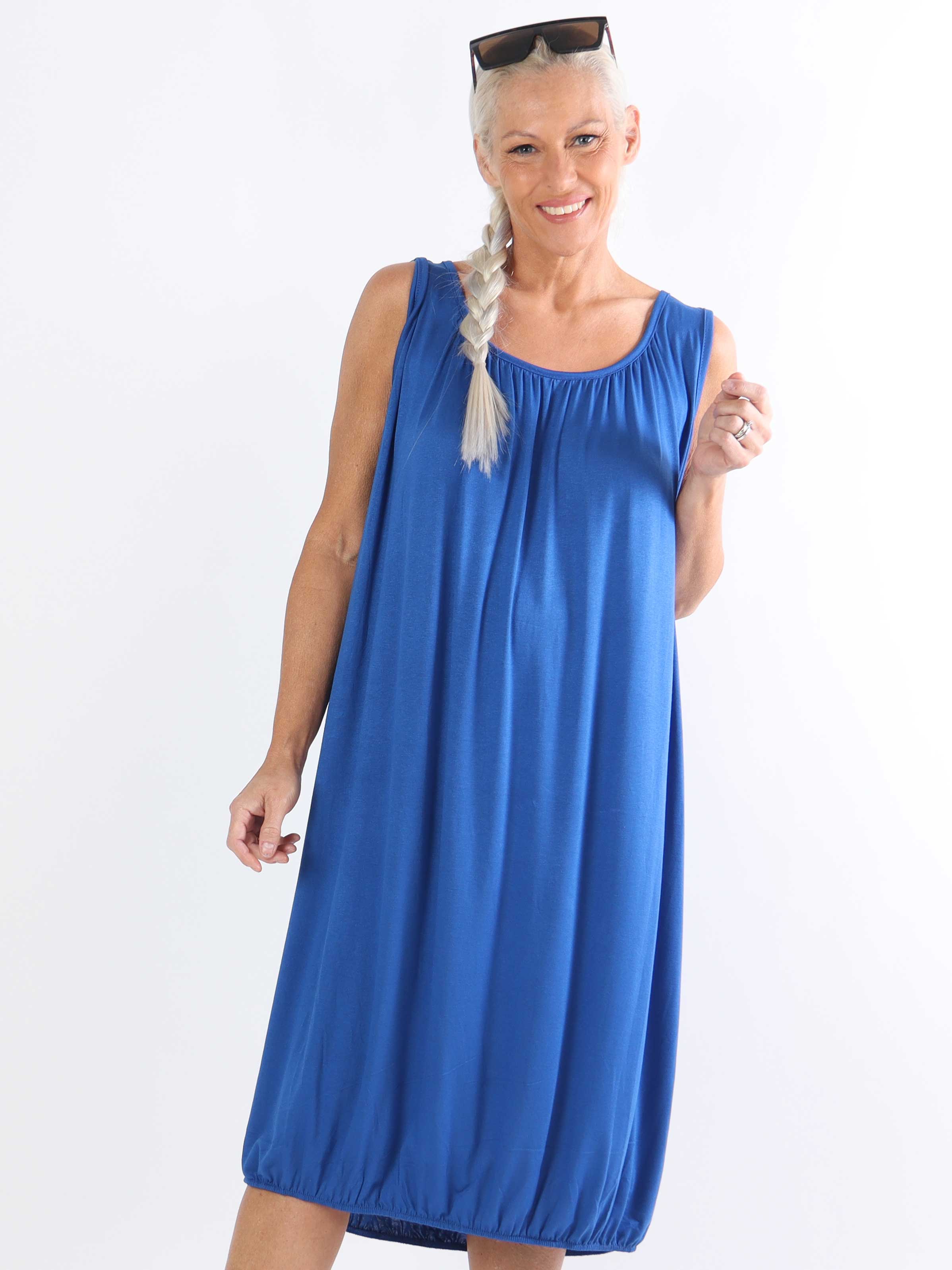 Miracle Sleeveless Dress - Basic klänning i viskos med resår nedtill