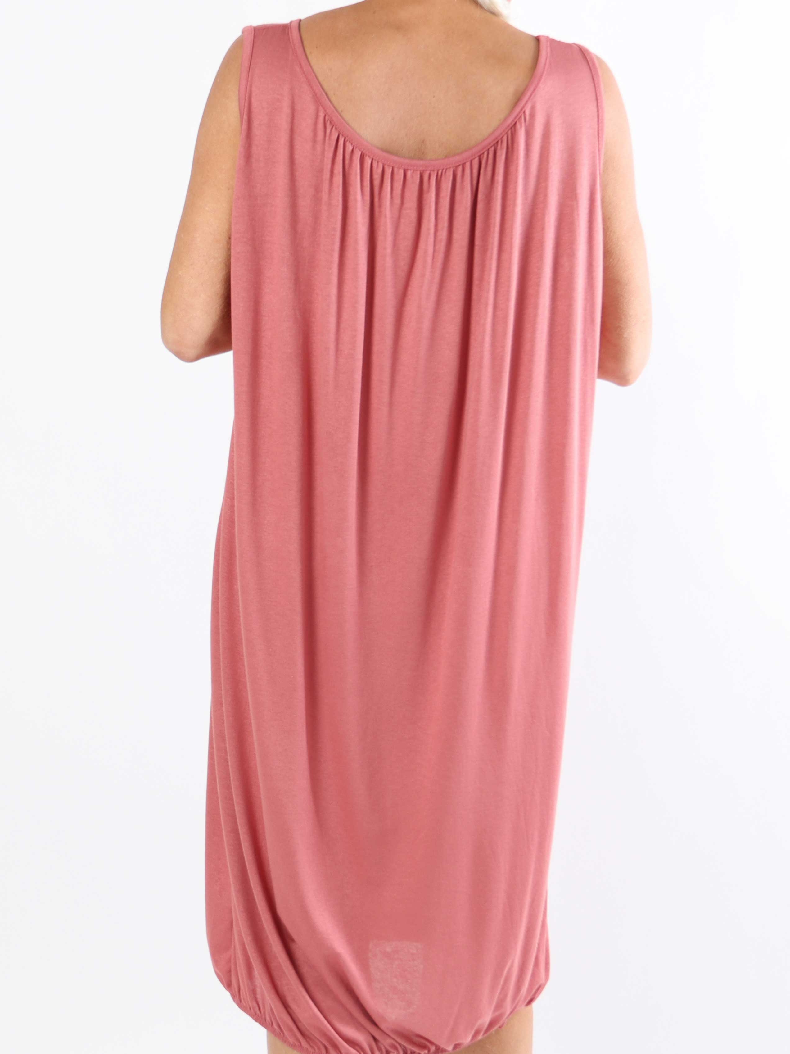 Miracle Sleeveless Dress - Basic klänning i viskos med resår nedtill