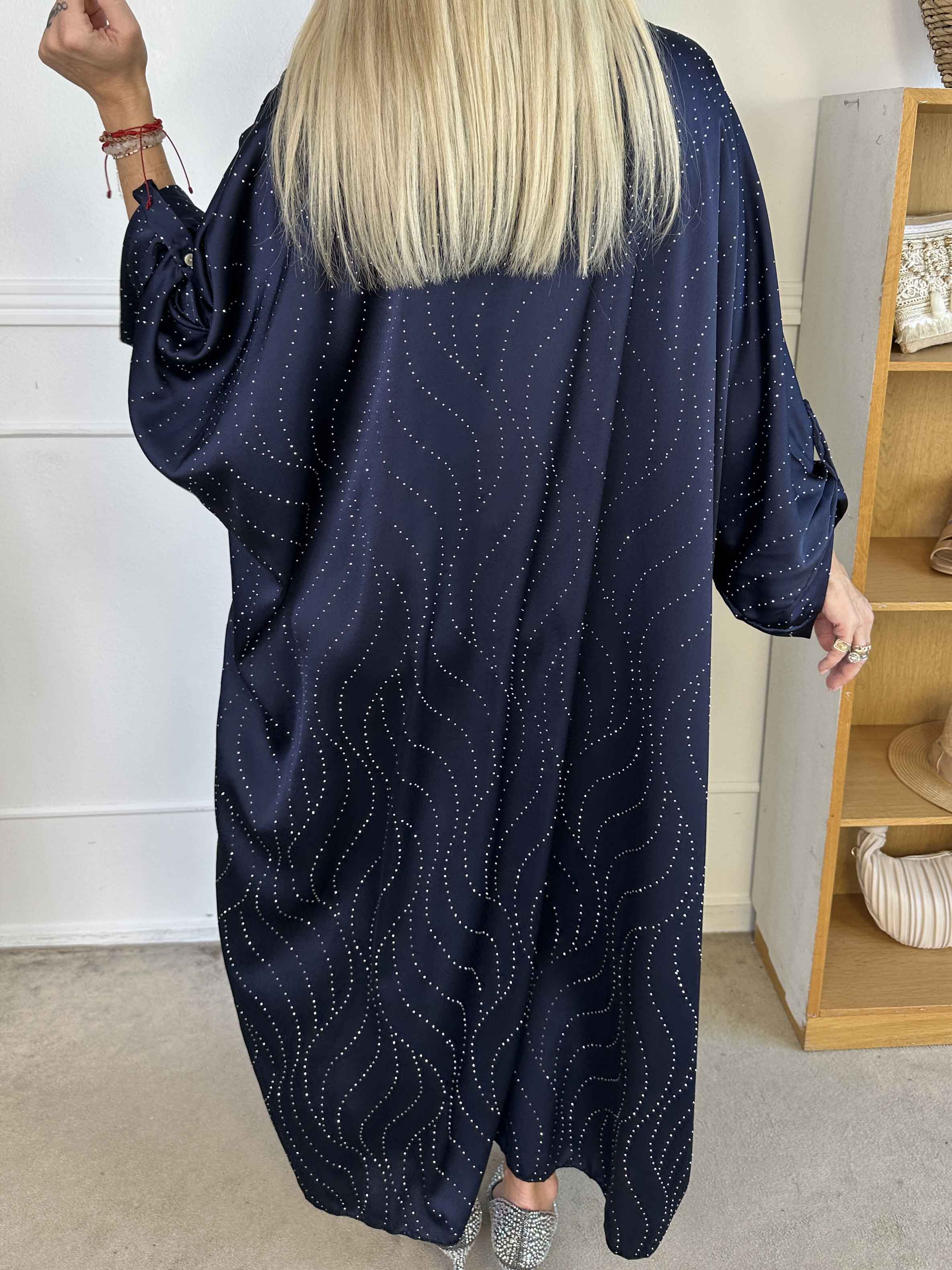 Winnie - Lång elegant tunikaklänning med strass